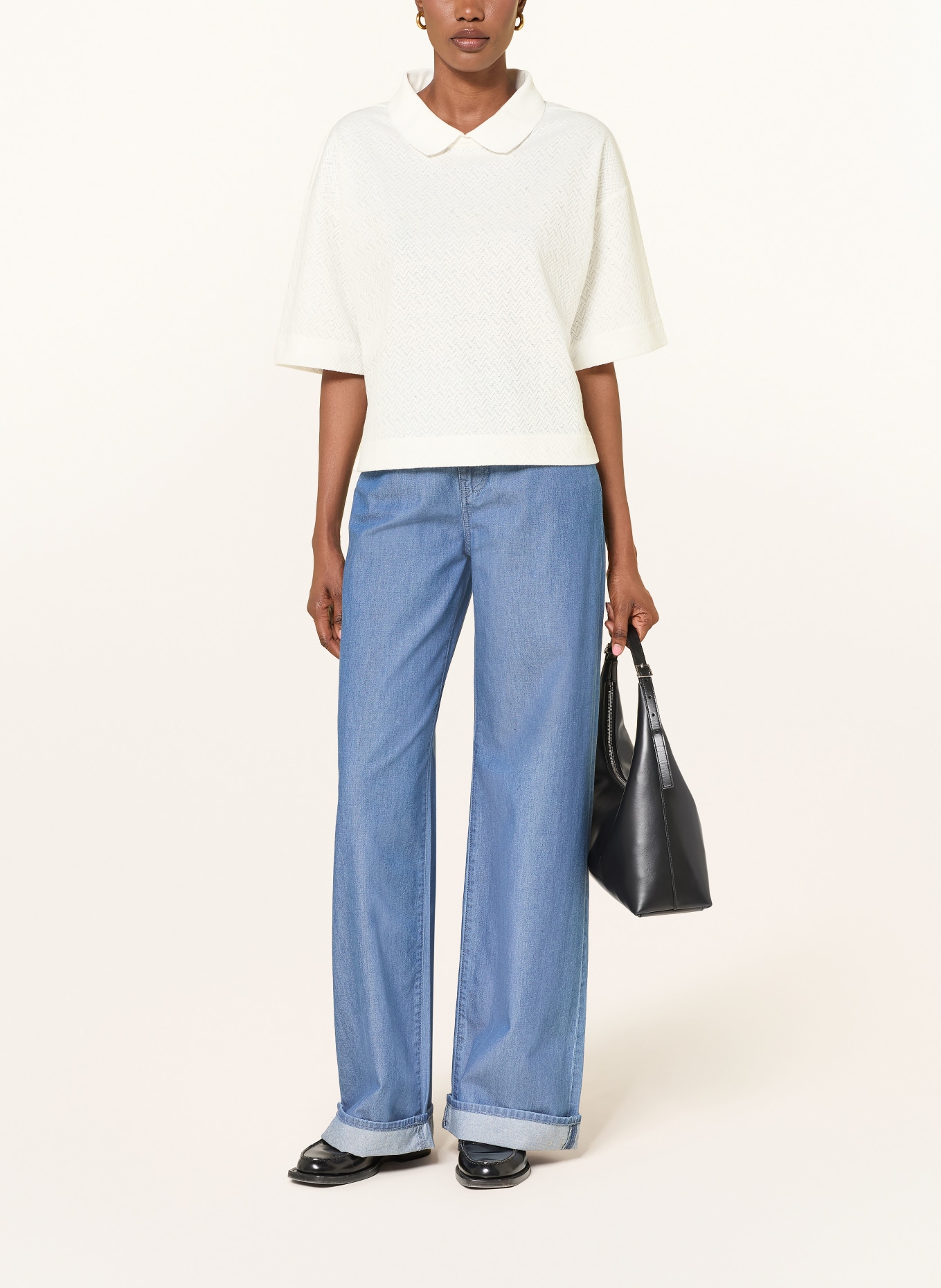 EMPORIO ARMANI Knit polo shirt: WHITE