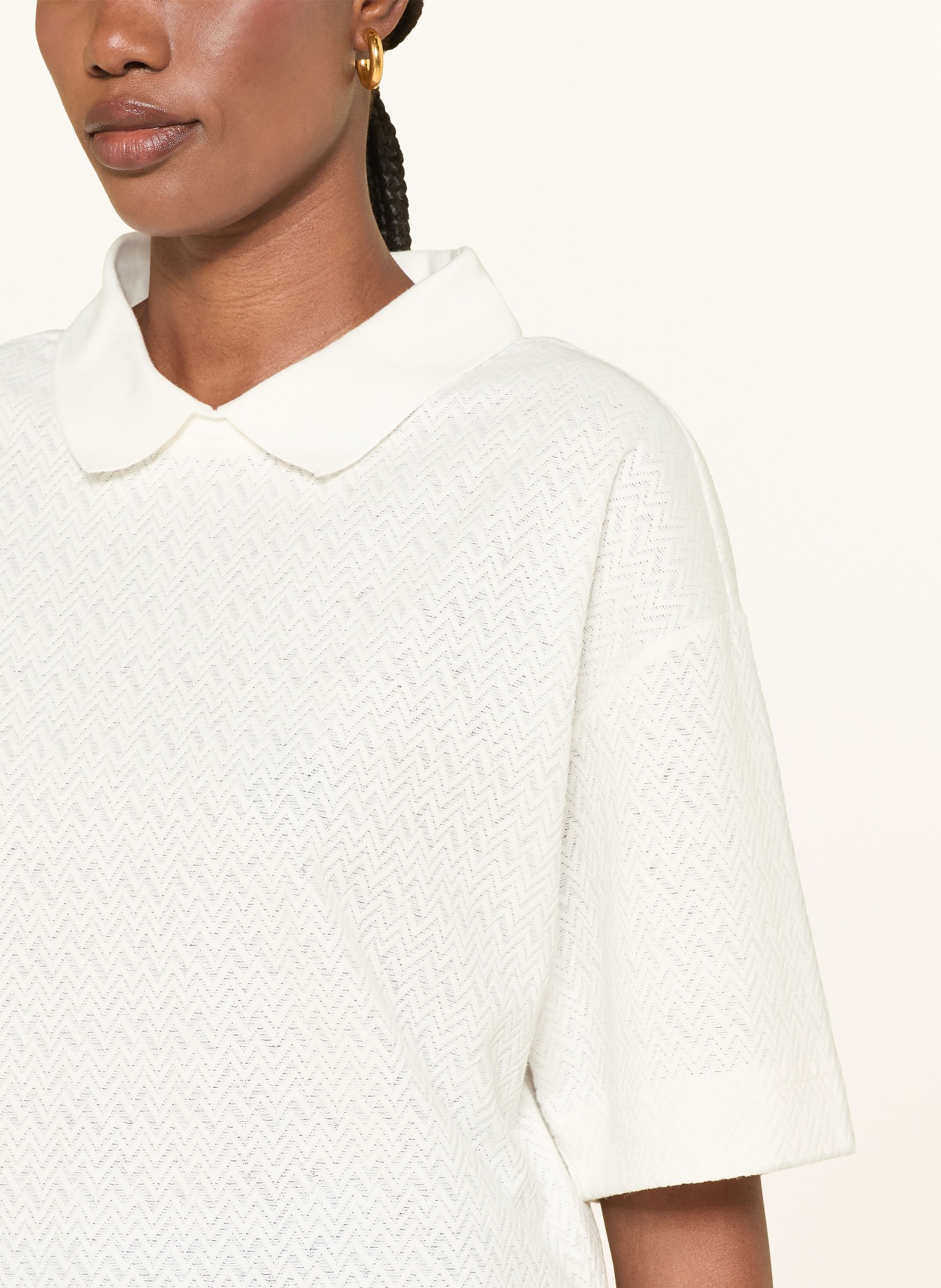 EMPORIO ARMANI Knit polo shirt: WHITE