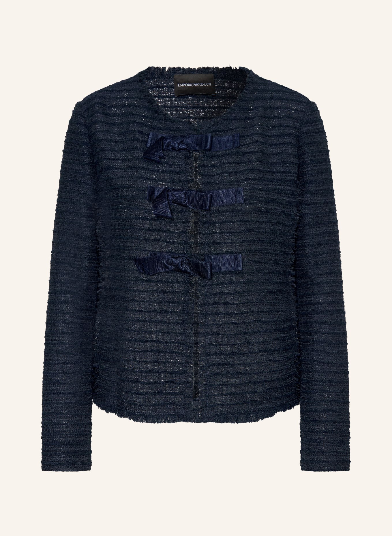 EMPORIO ARMANI Bouclé-Jacke: DUNKELBLAU