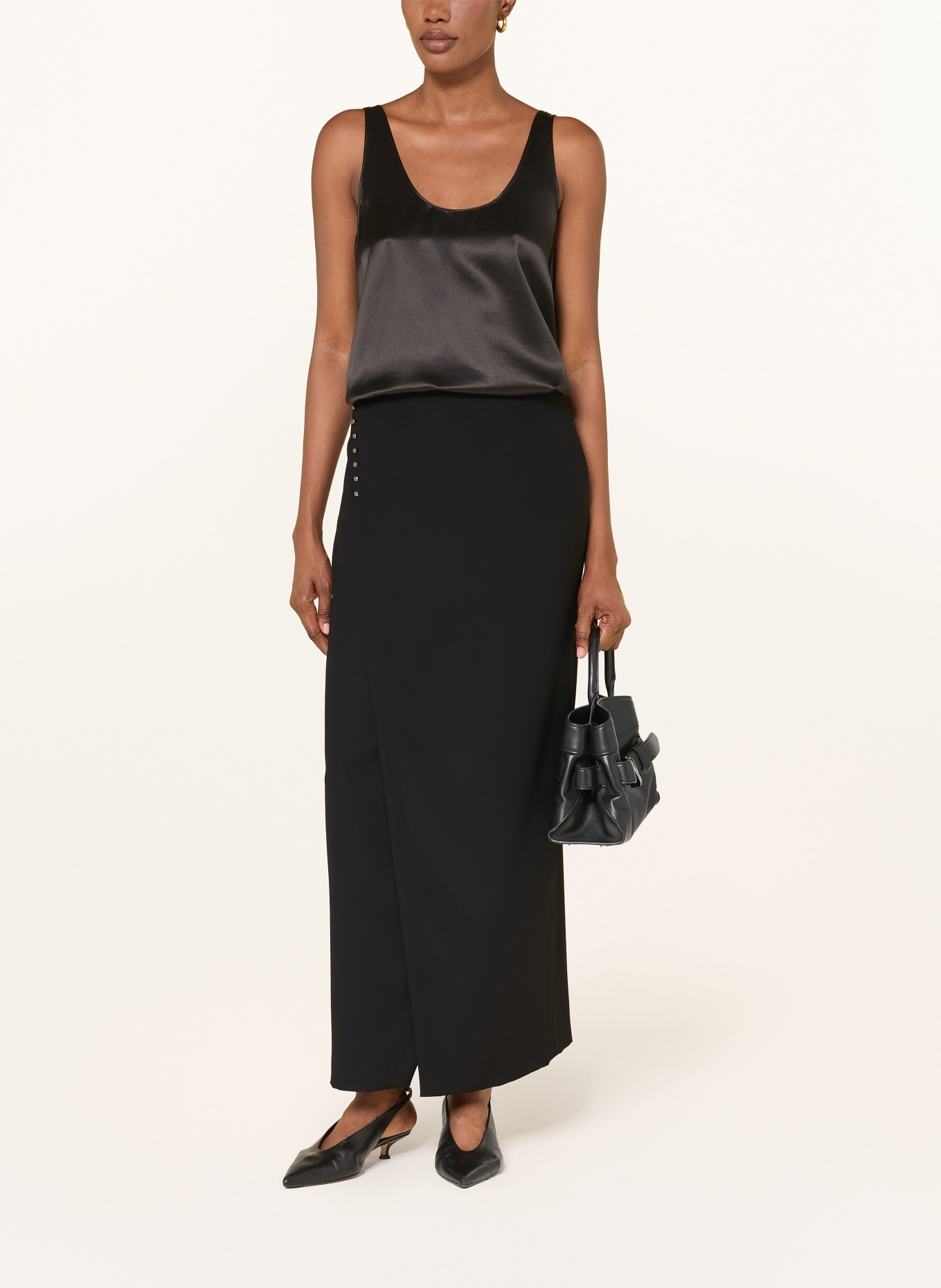 EMPORIO ARMANI Rok met studs: ZWART