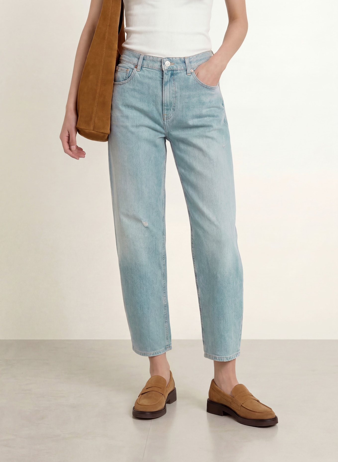 OPUS PANTS Barrel Jeans MARI: 70342 light slate blue
