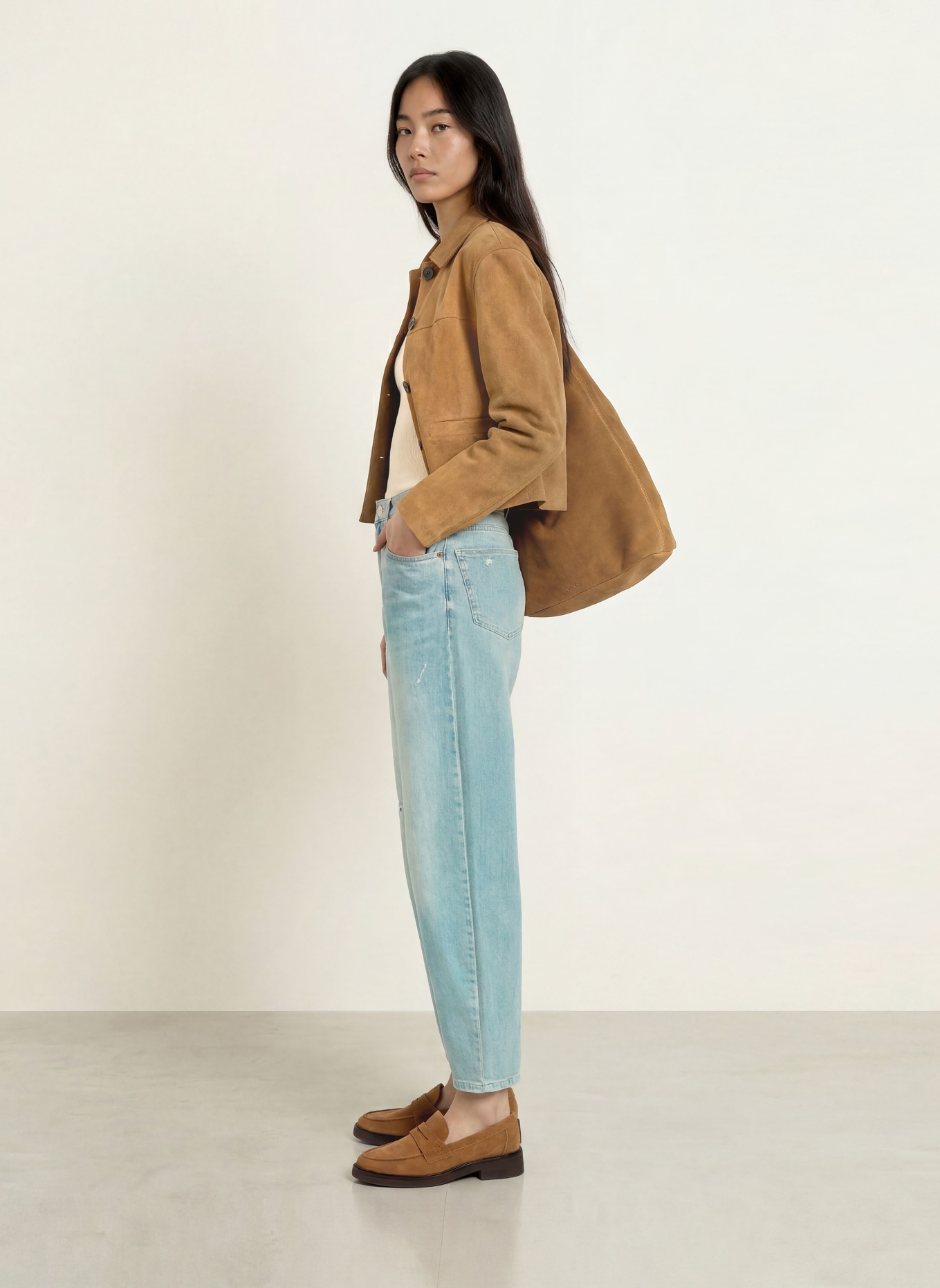 OPUS PANTS Barrel Jeans MARI: 70342 light slate blue