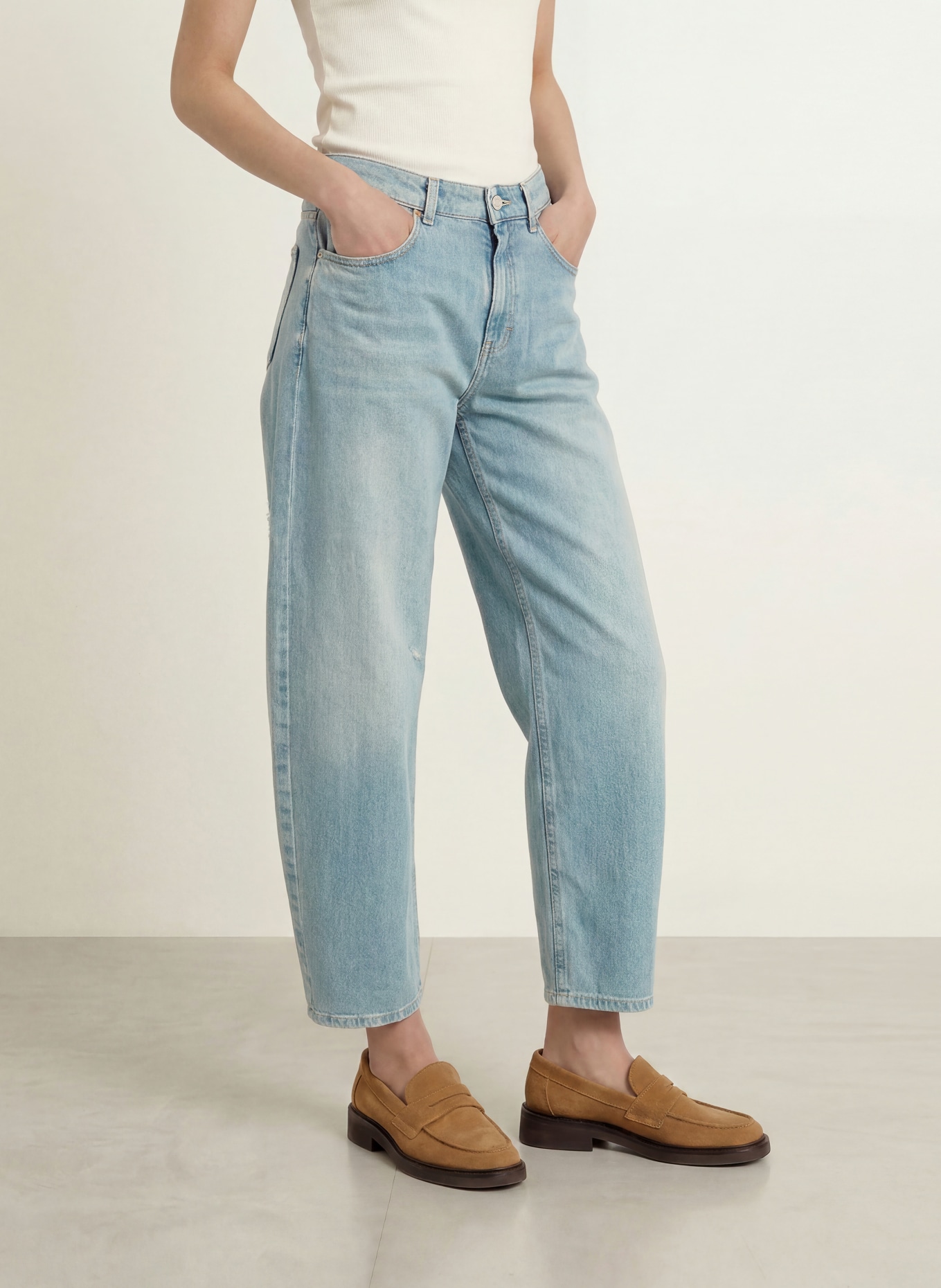 OPUS PANTS Barrel Jeans MARI: 70342 light slate blue