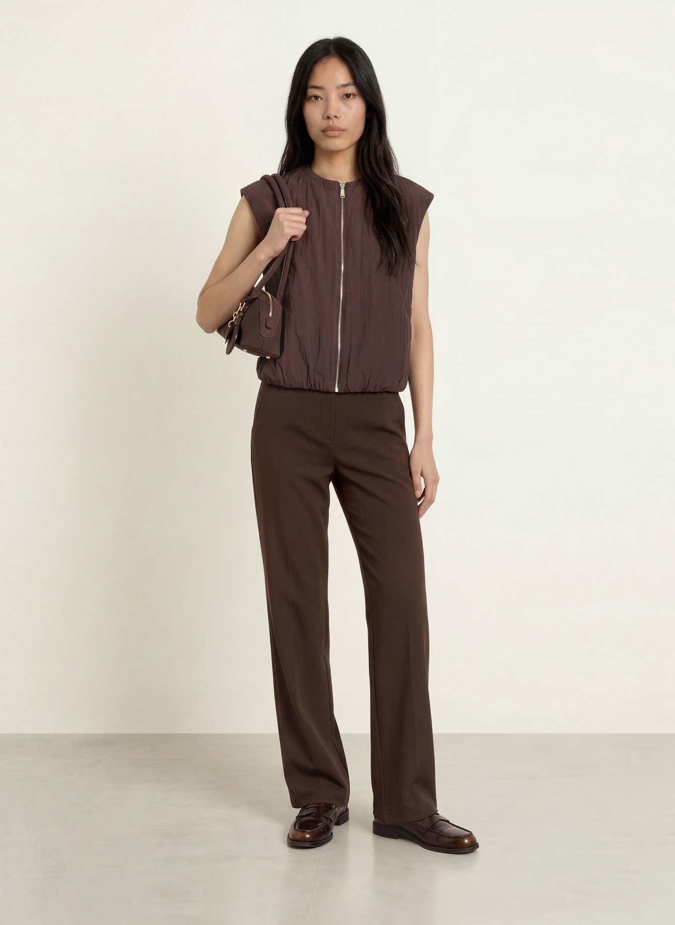 OPUS PANTS Marlenehose MUCIA: DUNKELBRAUN