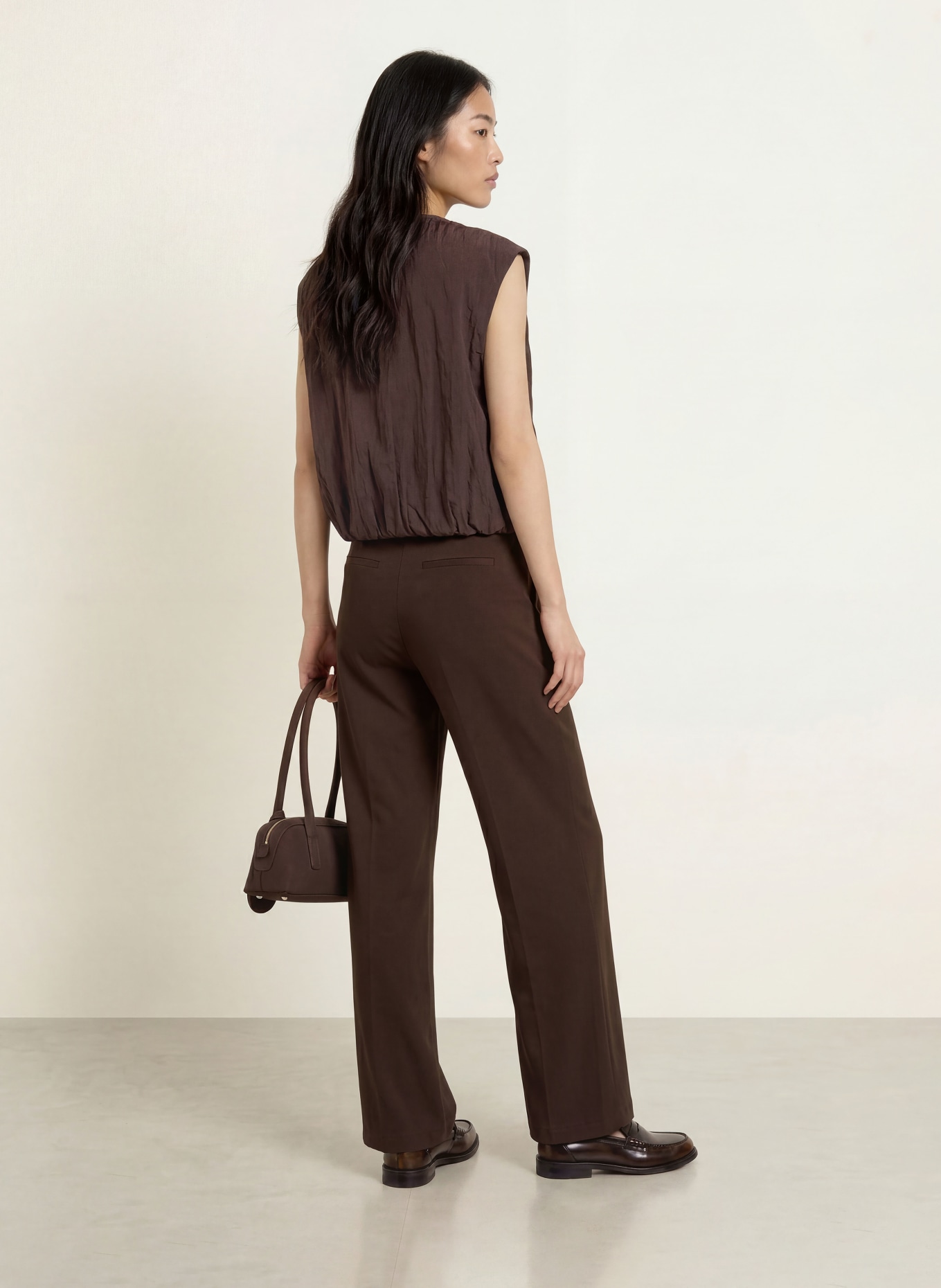 OPUS PANTS Marlenehose MUCIA: DUNKELBRAUN