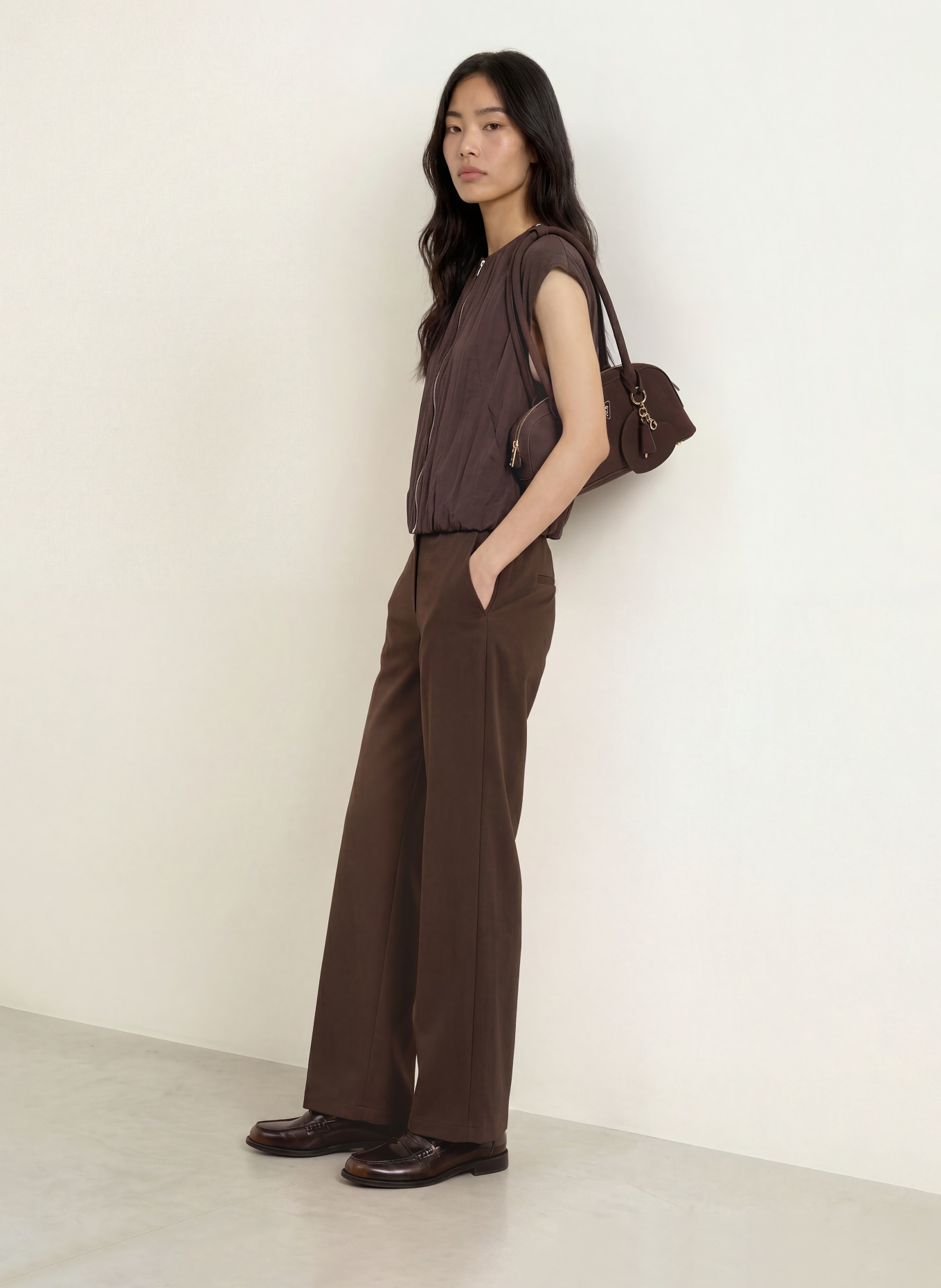 OPUS PANTS Marlenehose MUCIA: DUNKELBRAUN