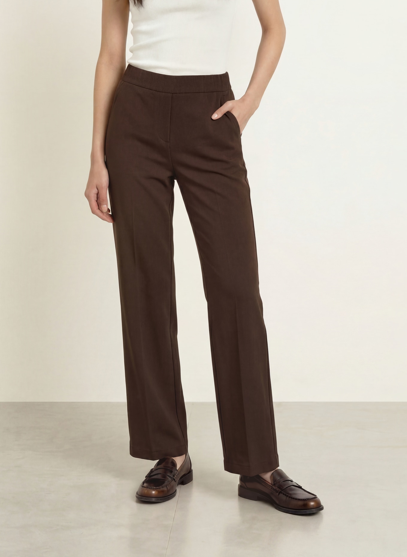 OPUS PANTS Marlenehose MUCIA: DUNKELBRAUN