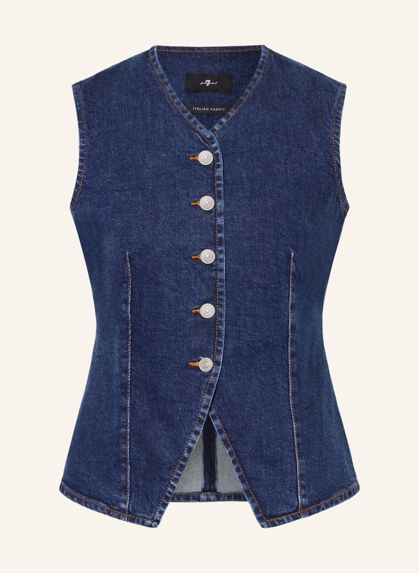 7 for all mankind Denim vest: DARK BLUE
