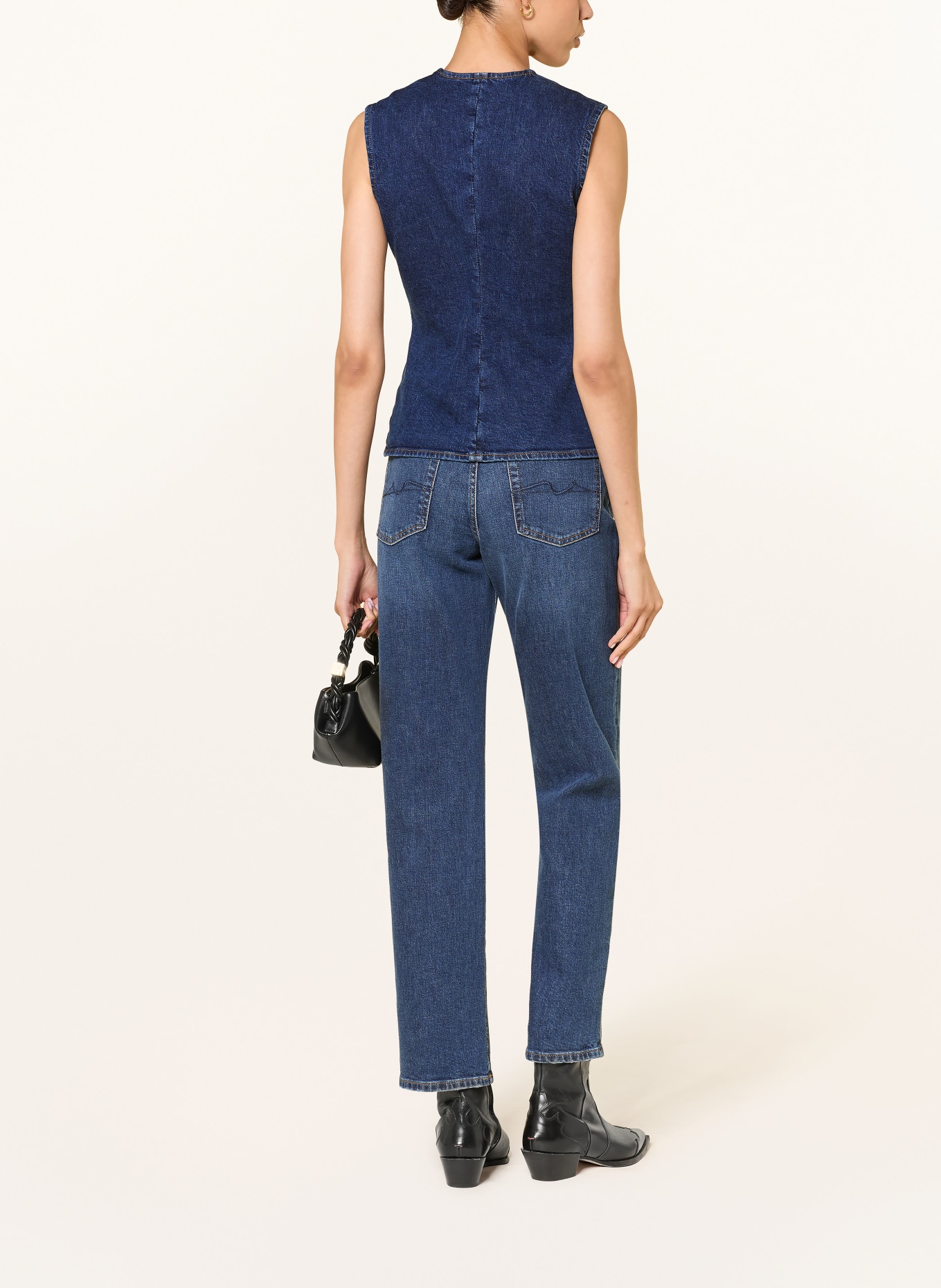 7 for all mankind Denim vest: DARK BLUE