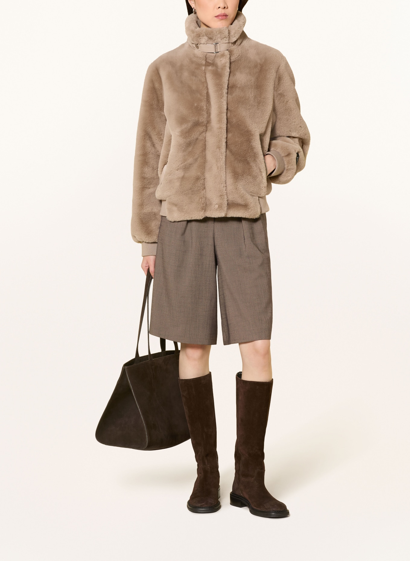 RINO & PELLE Veste en fausse fourrure: TAUPE