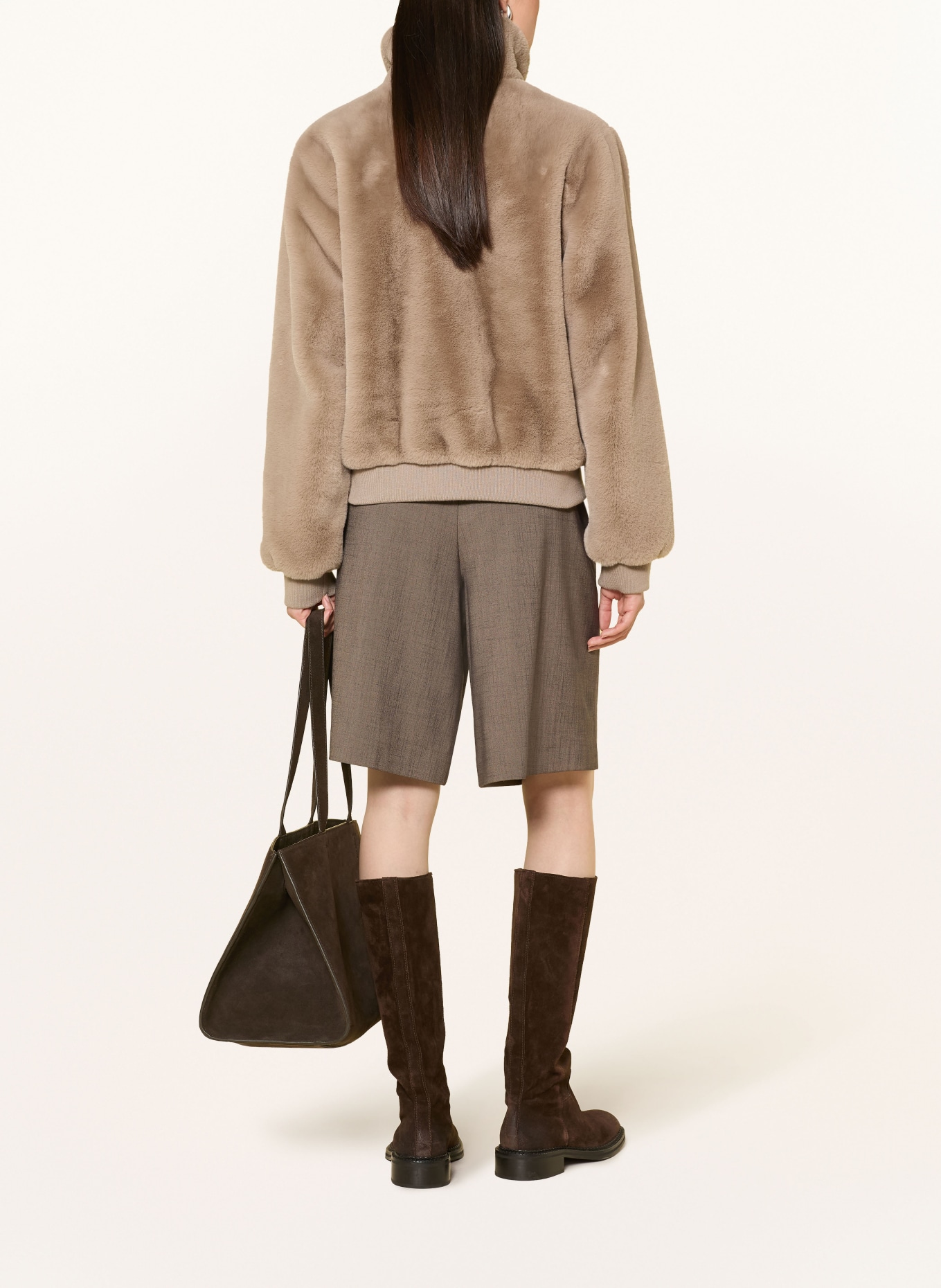 RINO & PELLE Veste en fausse fourrure: TAUPE