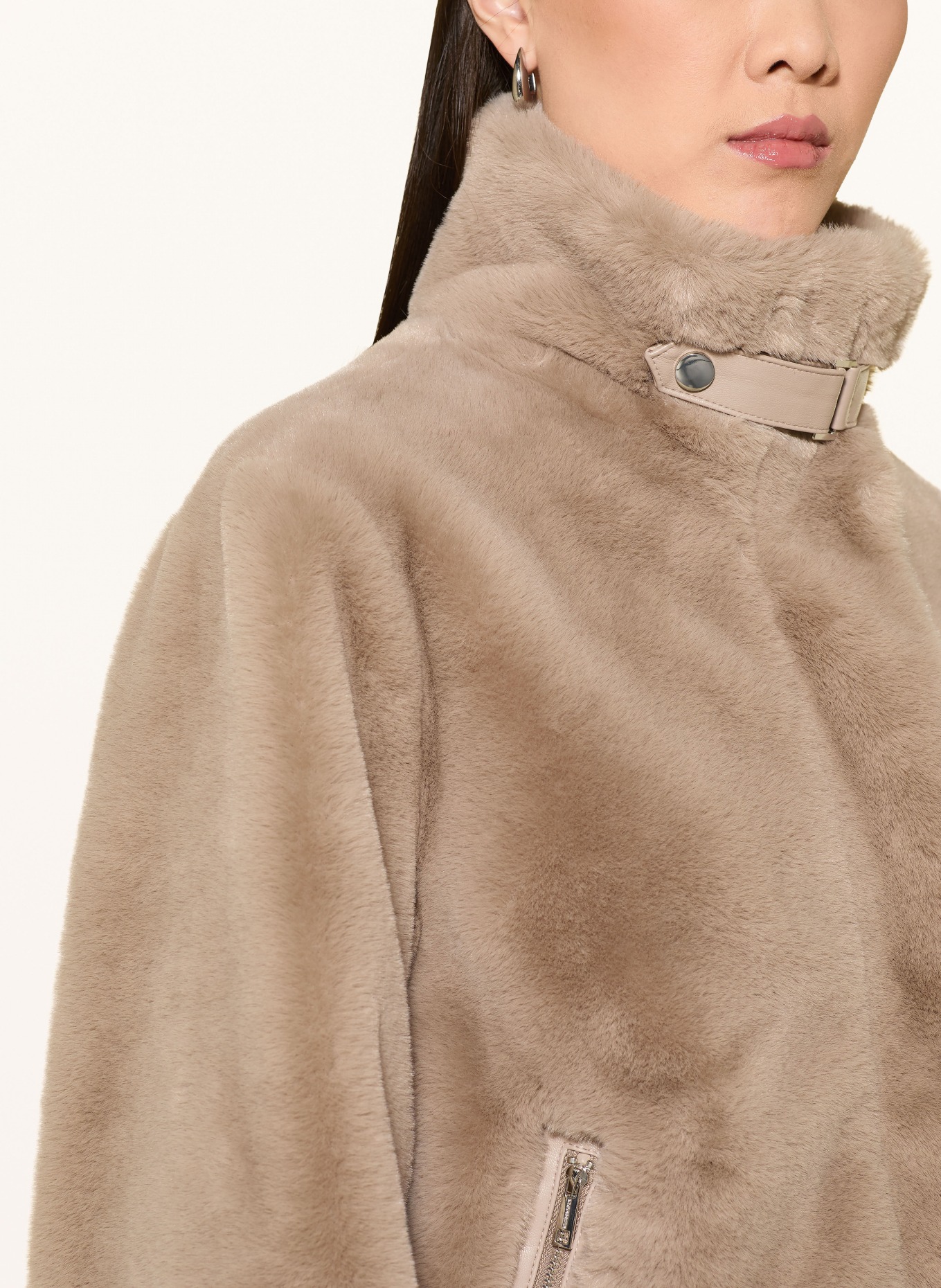 RINO & PELLE Veste en fausse fourrure: TAUPE