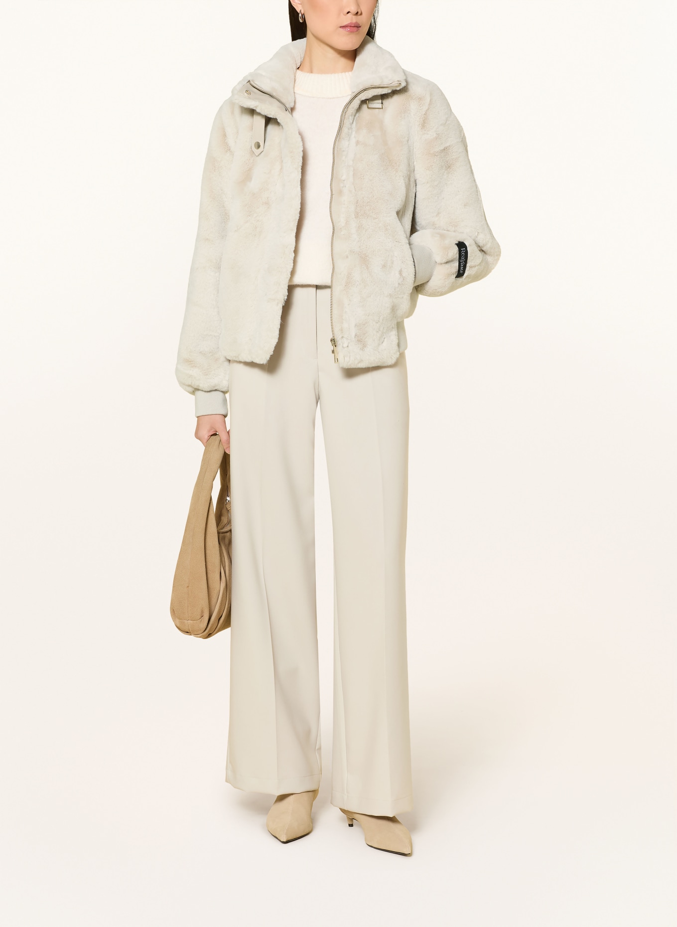RINO & PELLE Veste en fausse fourrure: GRIS CLAIR