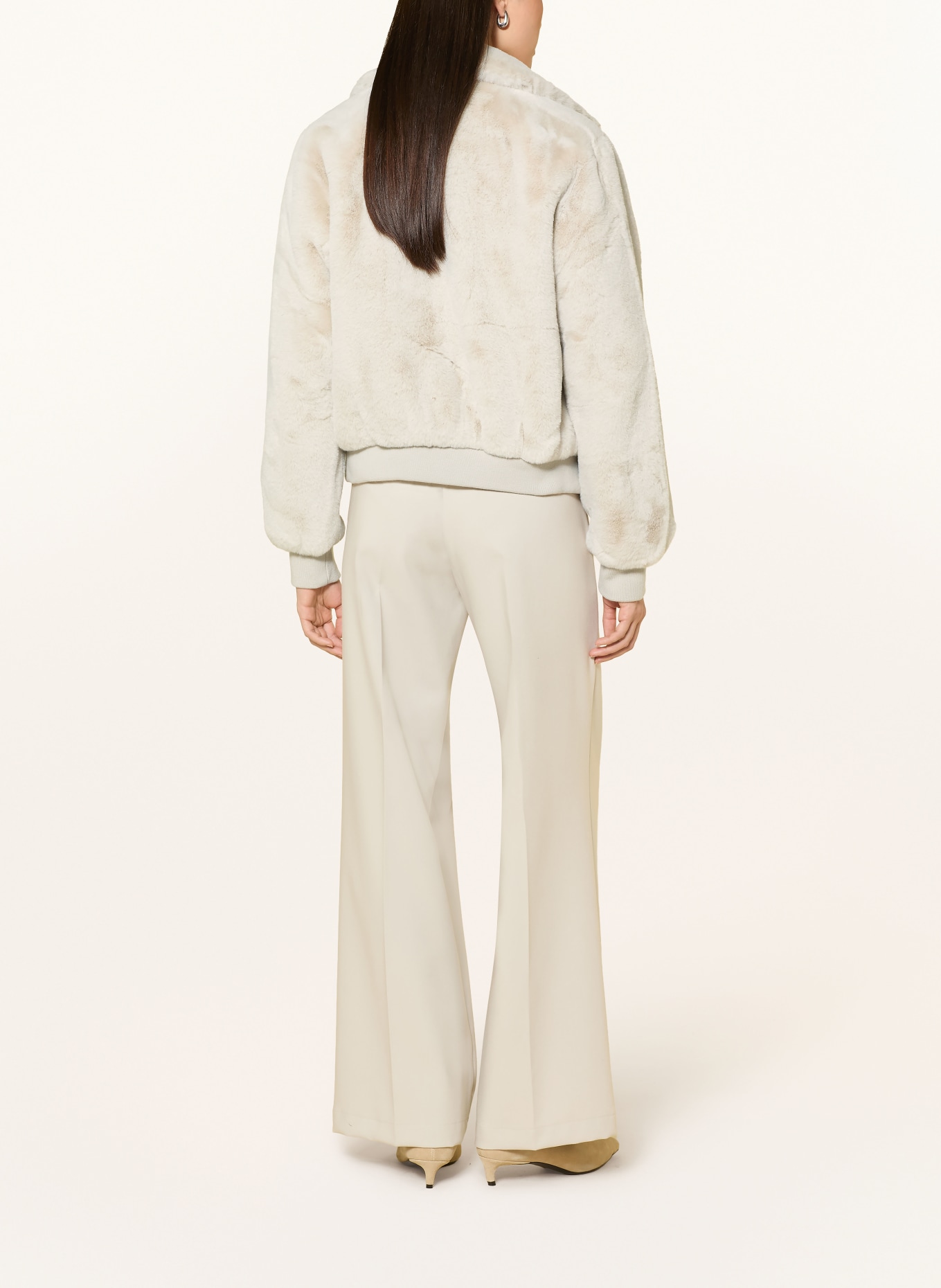 RINO & PELLE Veste en fausse fourrure: GRIS CLAIR