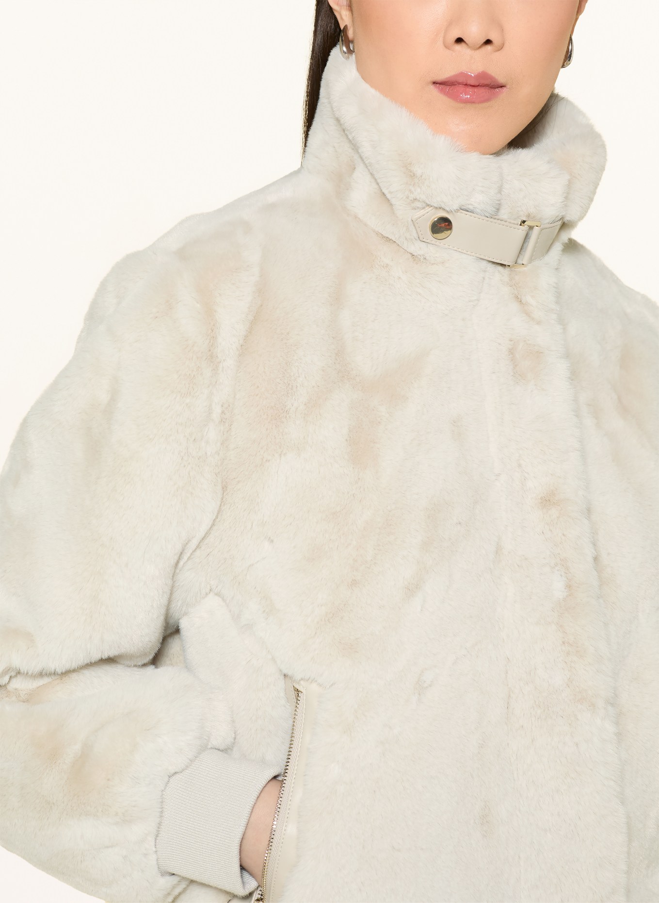 RINO & PELLE Veste en fausse fourrure: GRIS CLAIR
