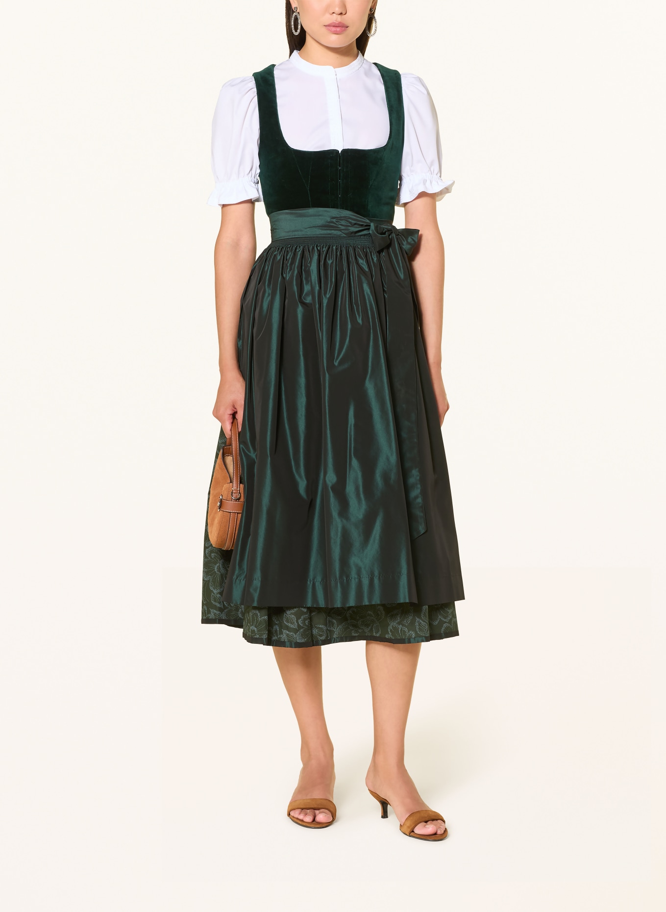 Johann & Johanna Dirndlblouse met kant en ruches: WIT
