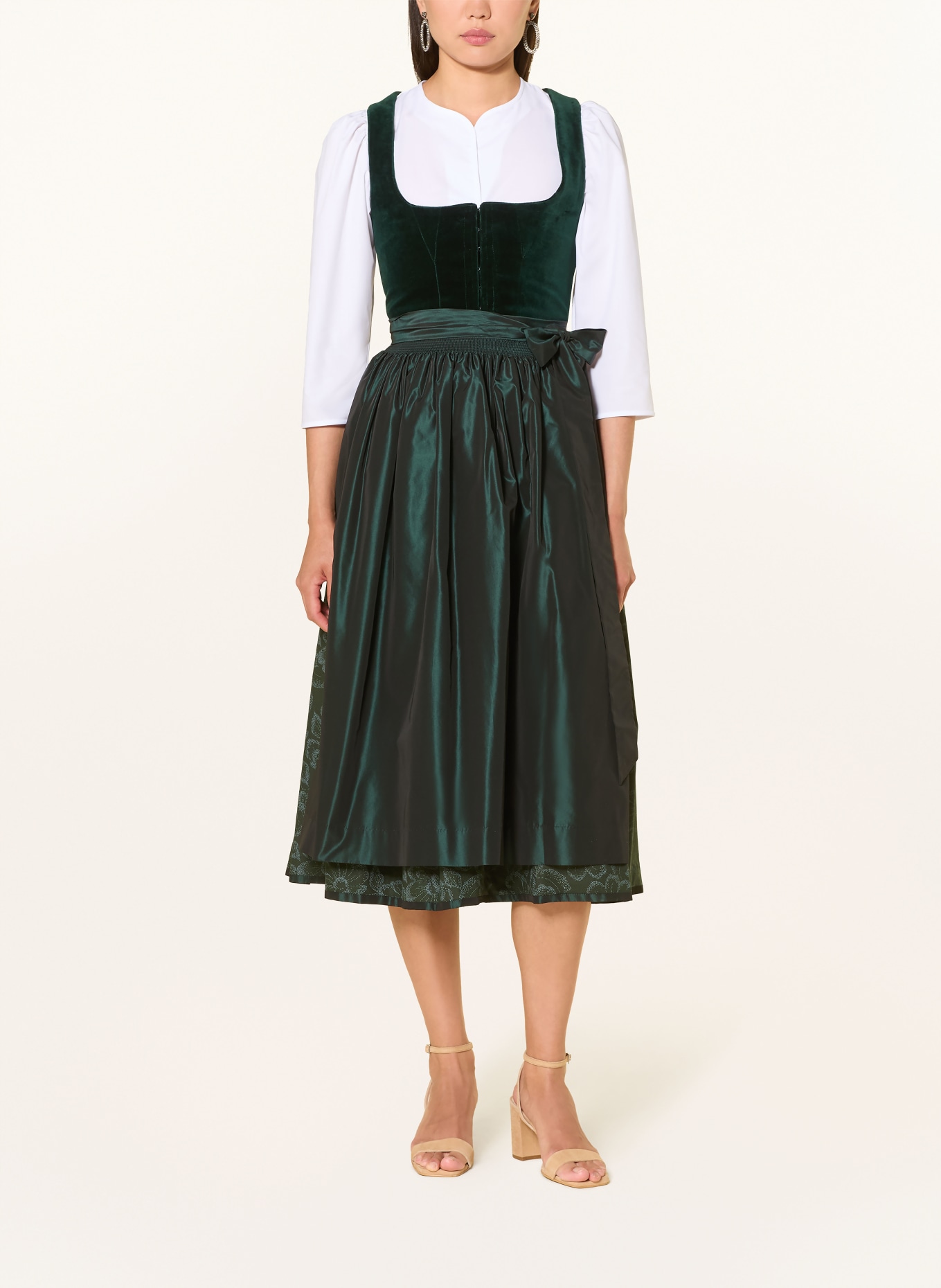 Johann & Johanna Dirndlblouse met 3/4-mouwen: WIT