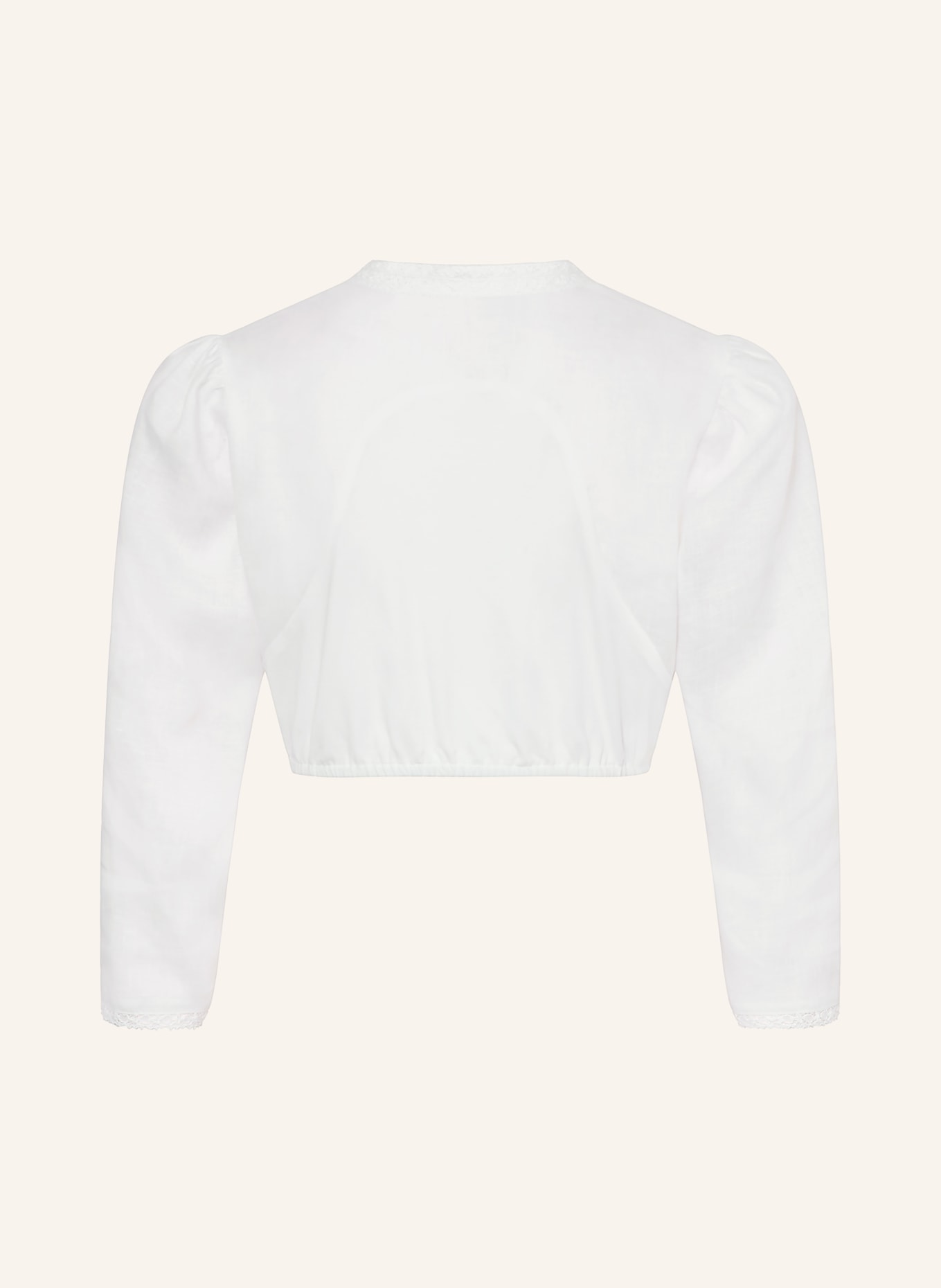Johann & Johanna Dirndlblouse van linnen met 3/4-mouwen: WIT