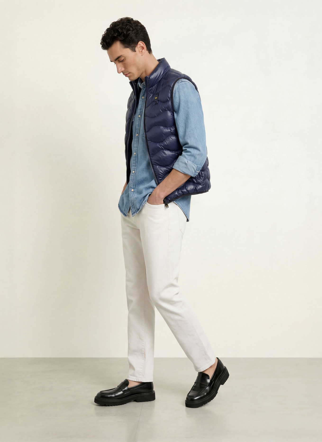 Blauer Gewatteerd vest DANNY met DUPONT™ SORONA®-isolatie: ZWART