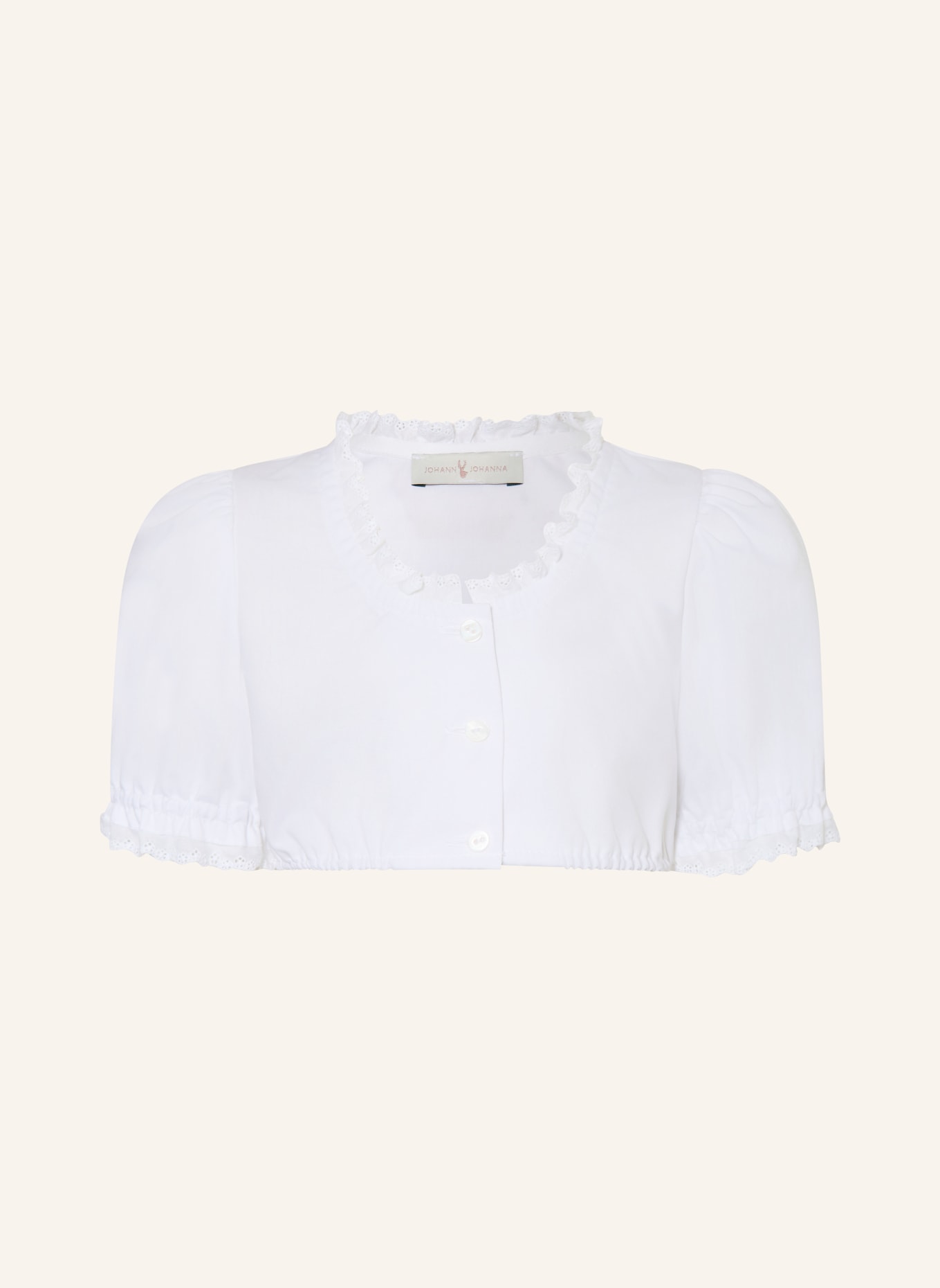 Johann & Johanna Dirndl blouse with lace: WHITE