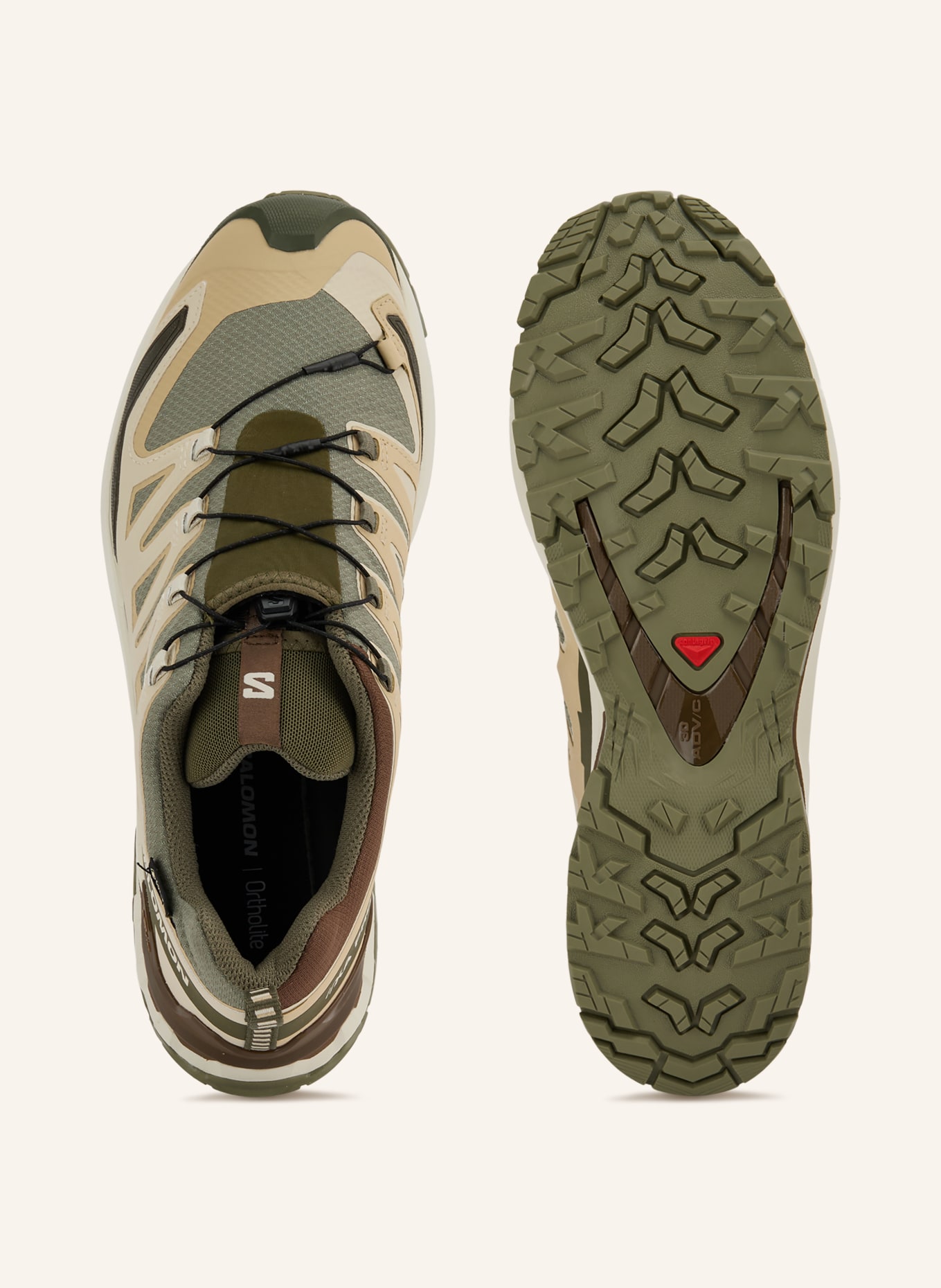 SALOMON Buty do biegania w terenie XA PRO 3D V9 GTX: BEŻOWY / KHAKI / JASNOZIELONY