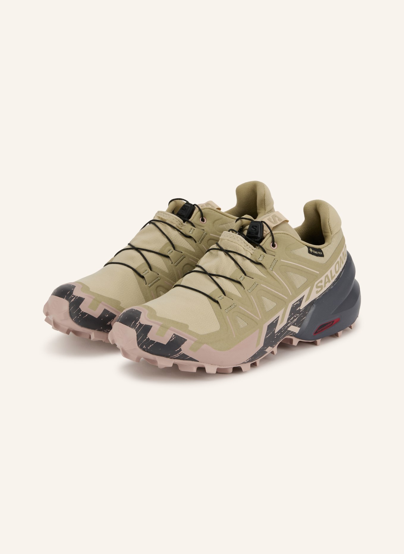 SALOMON Trailrunning-Schuhe SPEEDCROSS 6 GTX: BEIGE / HELLROSA / DUNKELGRAU
