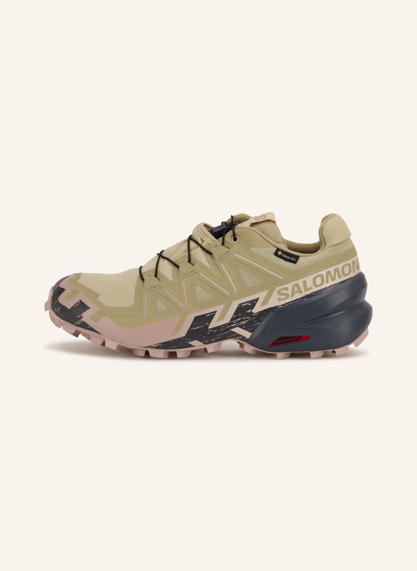 SALOMON Trailrunning-Schuhe SPEEDCROSS 6 GTX: BEIGE / HELLROSA / DUNKELGRAU