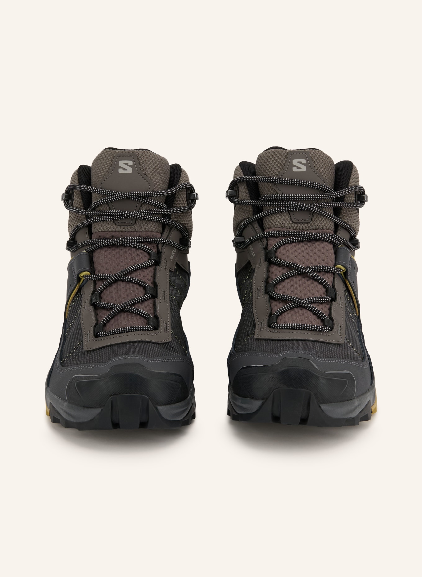 SALOMON Buty turystyczne X ULTRA 5 MID GTX: CZIEMNOSZARY / SZARY / JASNOŻÓŁTY