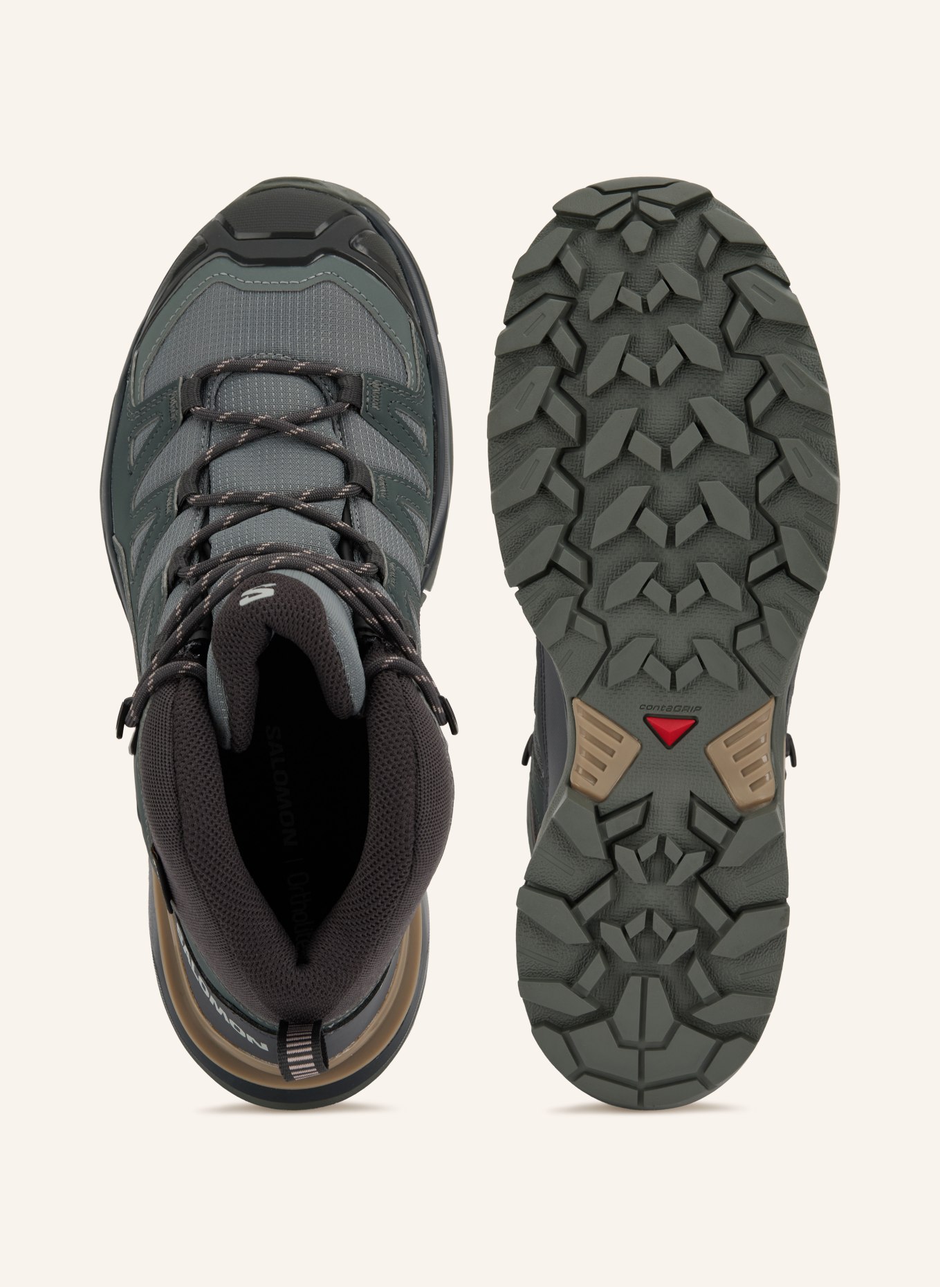 SALOMON Wanderschuhe X ULTRA 360 MID GTX: DUNKELGRAU / ALTROSA / GRAU