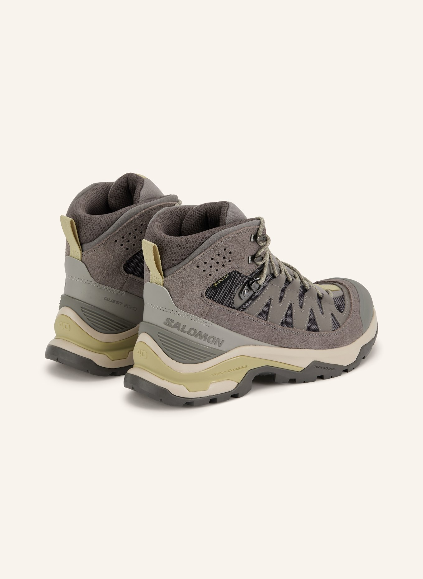 SALOMON Wanderschuhe QUEST ECHO GTX: GRAU / HELLGRAU / HELLGELB