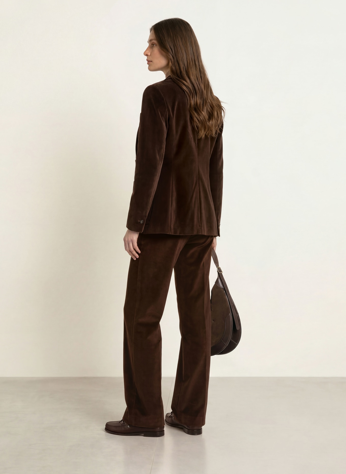 CIRCOLO 1901 Velvet wide-leg trousers: DARK BROWN