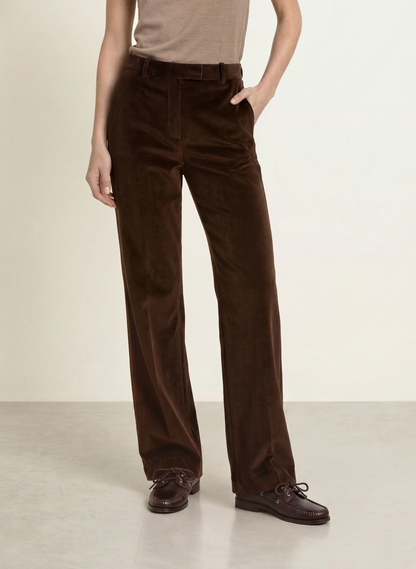 CIRCOLO 1901 Velvet wide-leg trousers: DARK BROWN