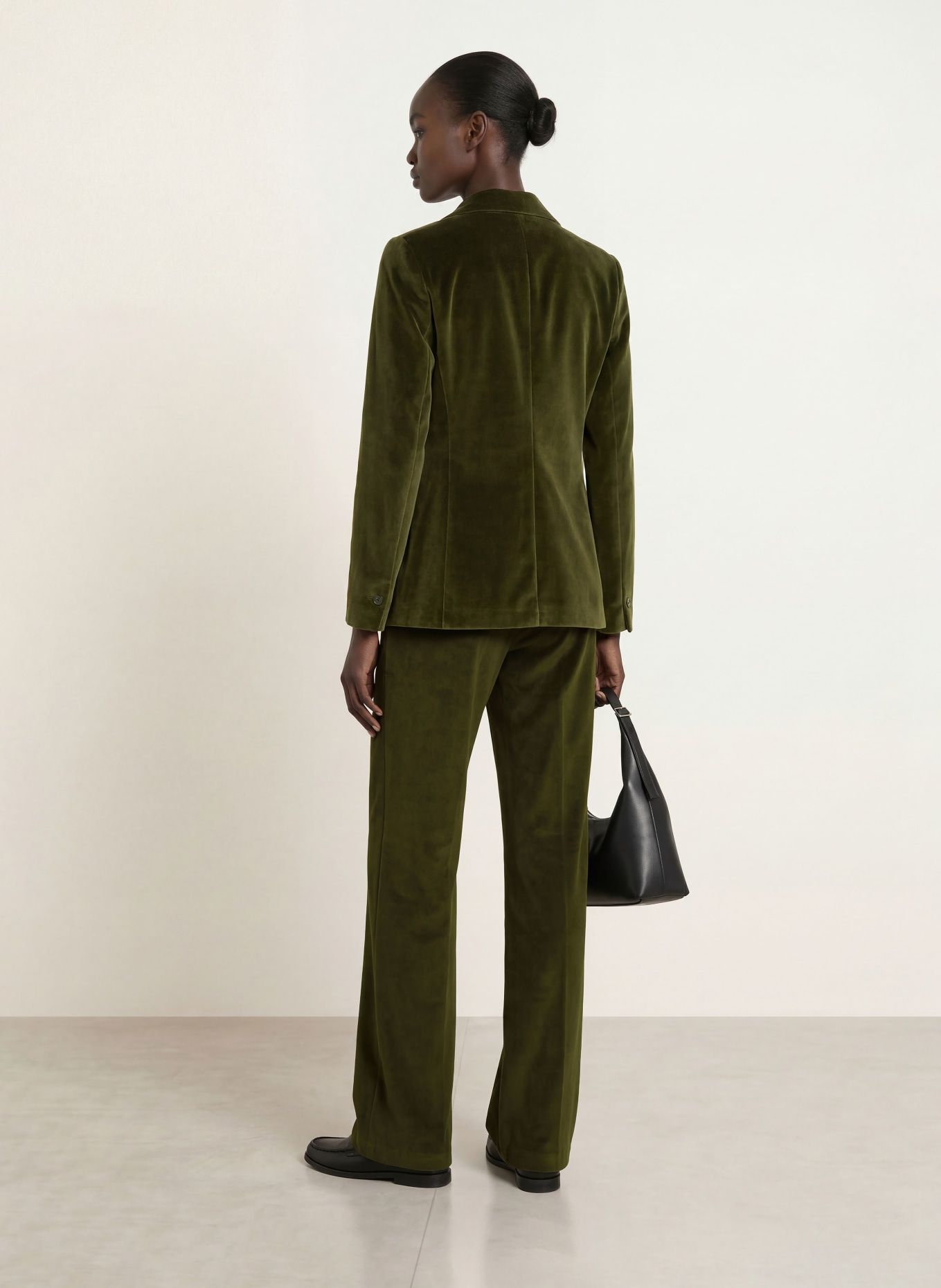CIRCOLO 1901 Velvet wide-leg trousers: DARK GREEN