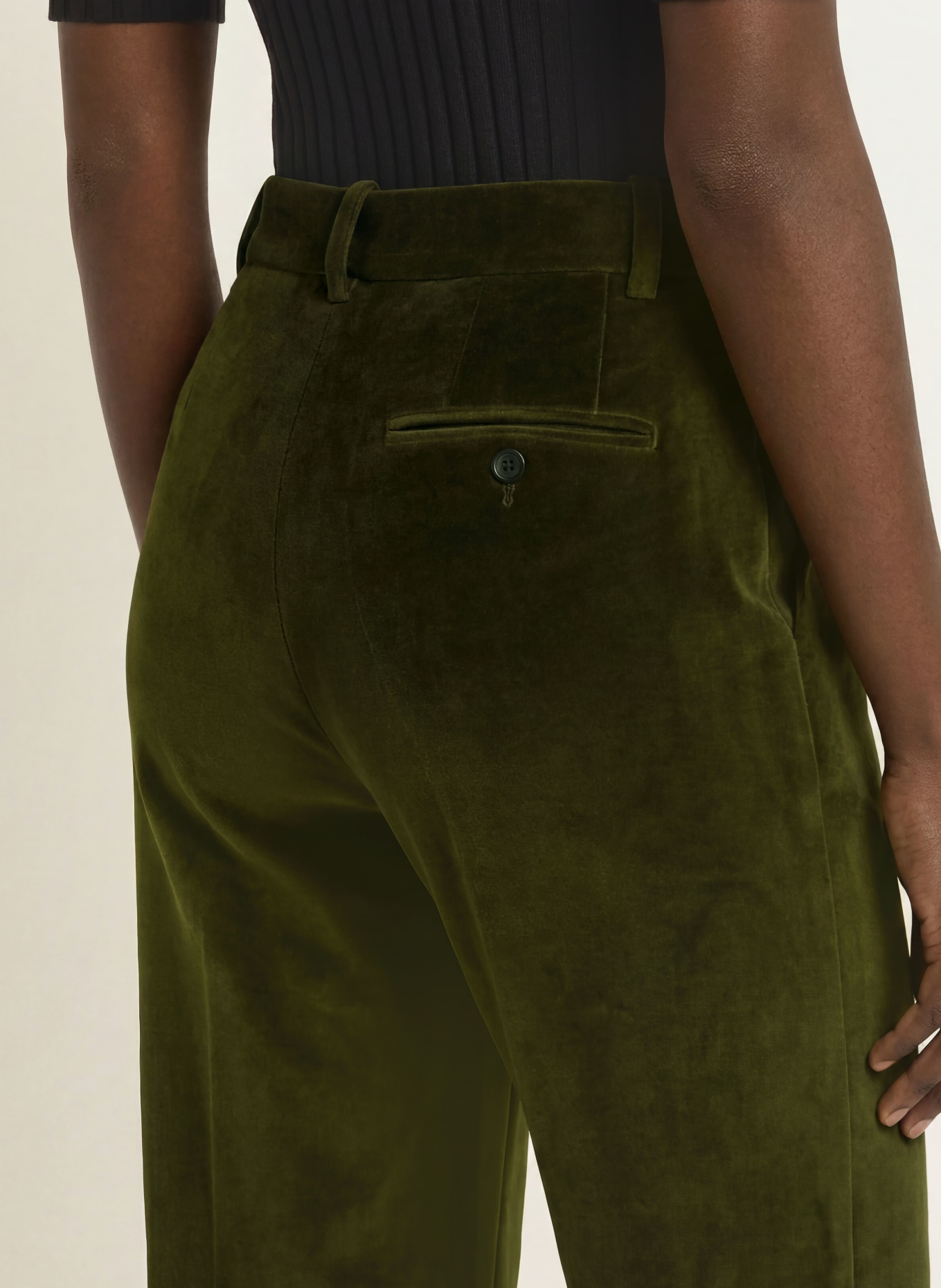 CIRCOLO 1901 Velvet wide-leg trousers: DARK GREEN