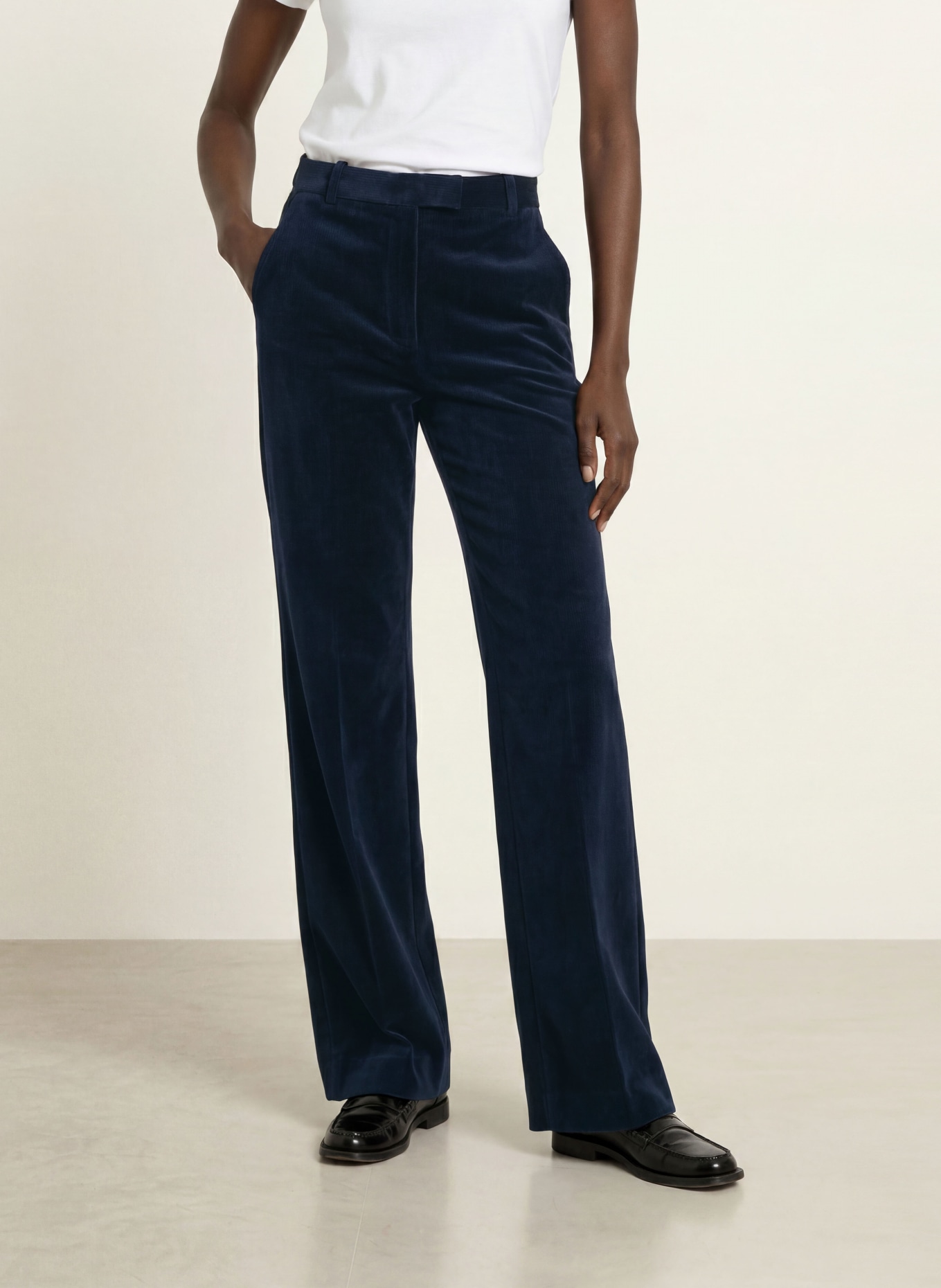 CIRCOLO 1901 Velvet wide-leg trousers: DARK BLUE