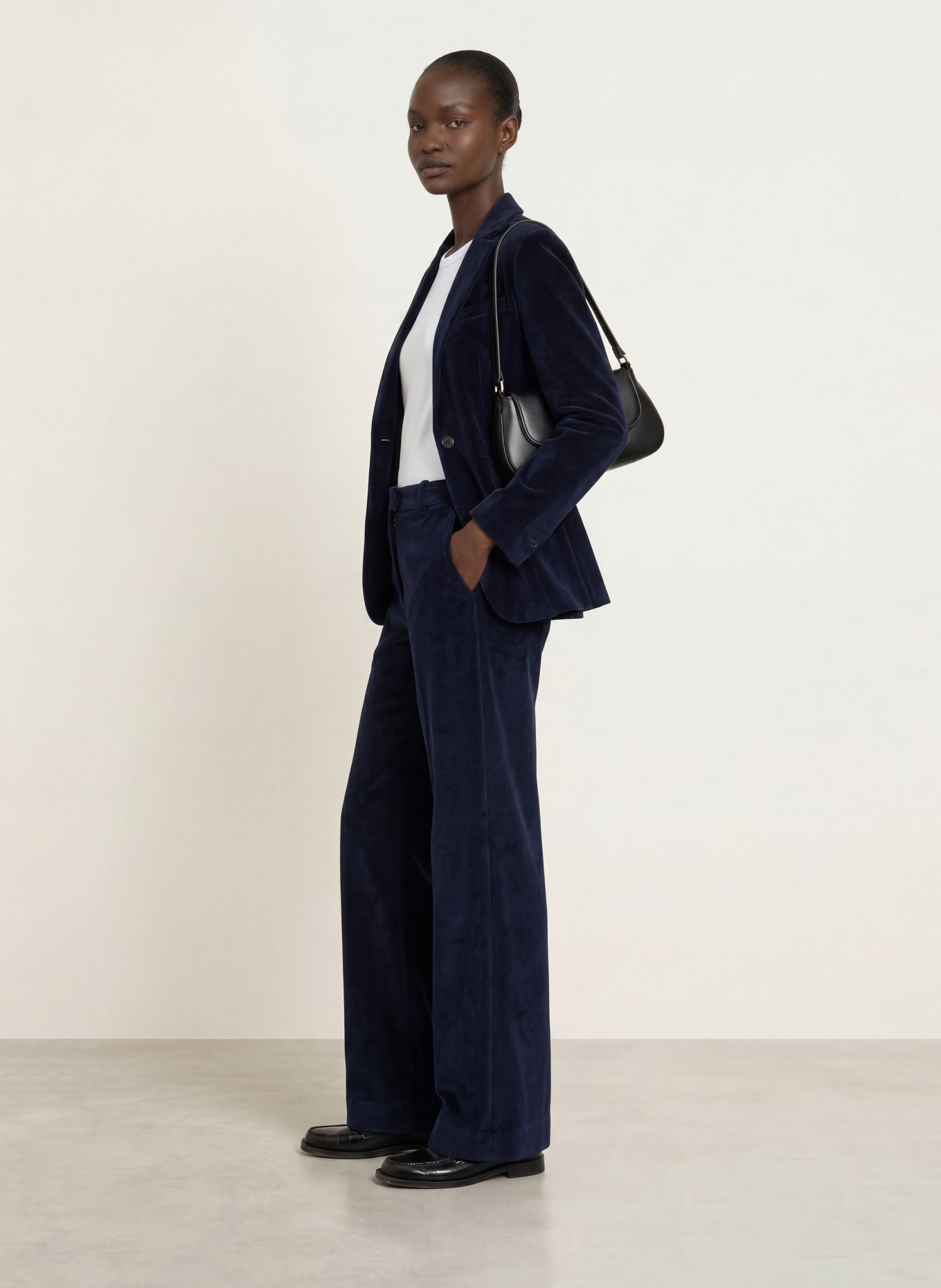 CIRCOLO 1901 Velvet wide-leg trousers: DARK BLUE
