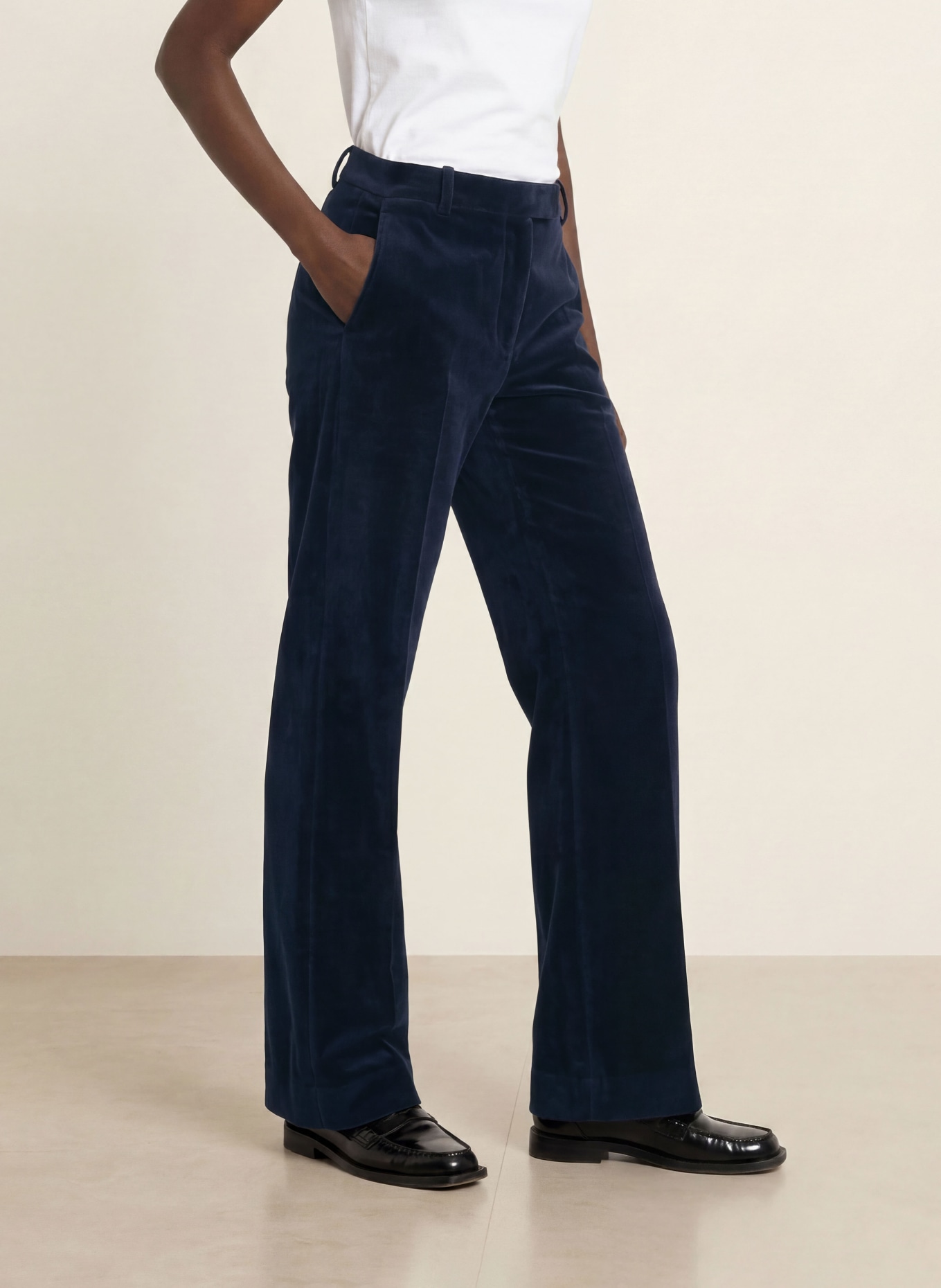 CIRCOLO 1901 Velvet wide-leg trousers: DARK BLUE