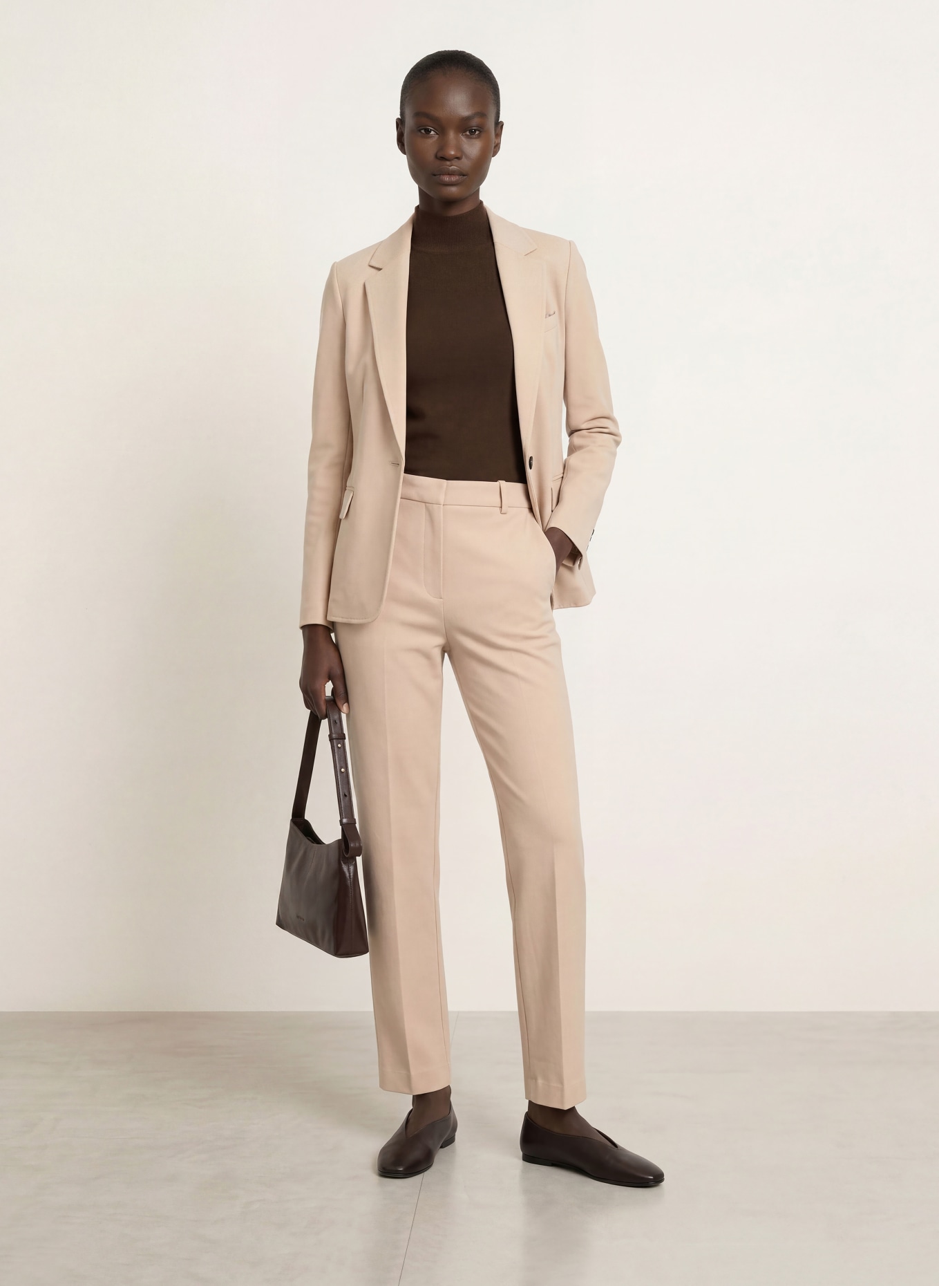 CIRCOLO 1901 7/8 broek van jersey: BEIGE