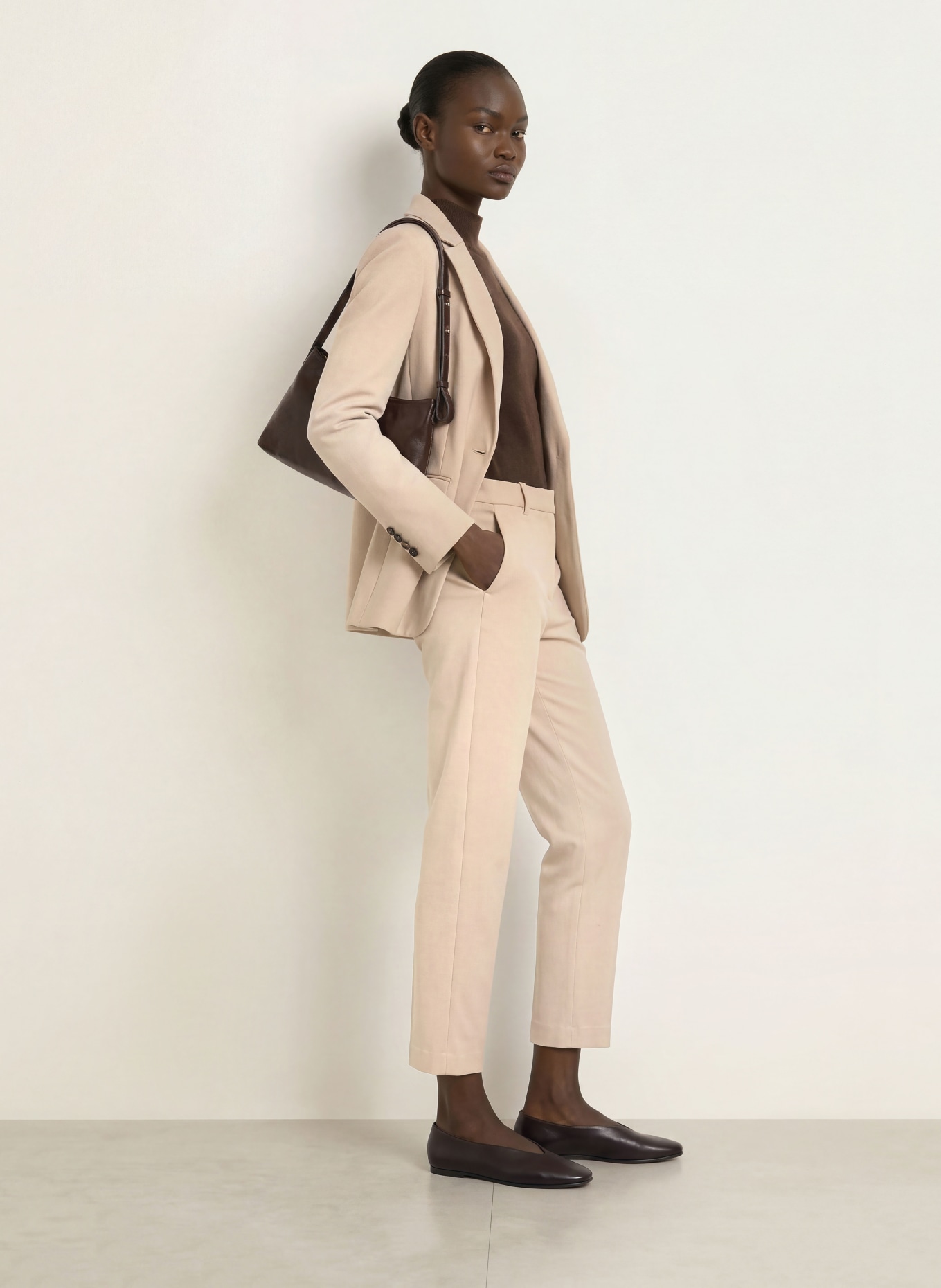CIRCOLO 1901 7/8 broek van jersey: BEIGE