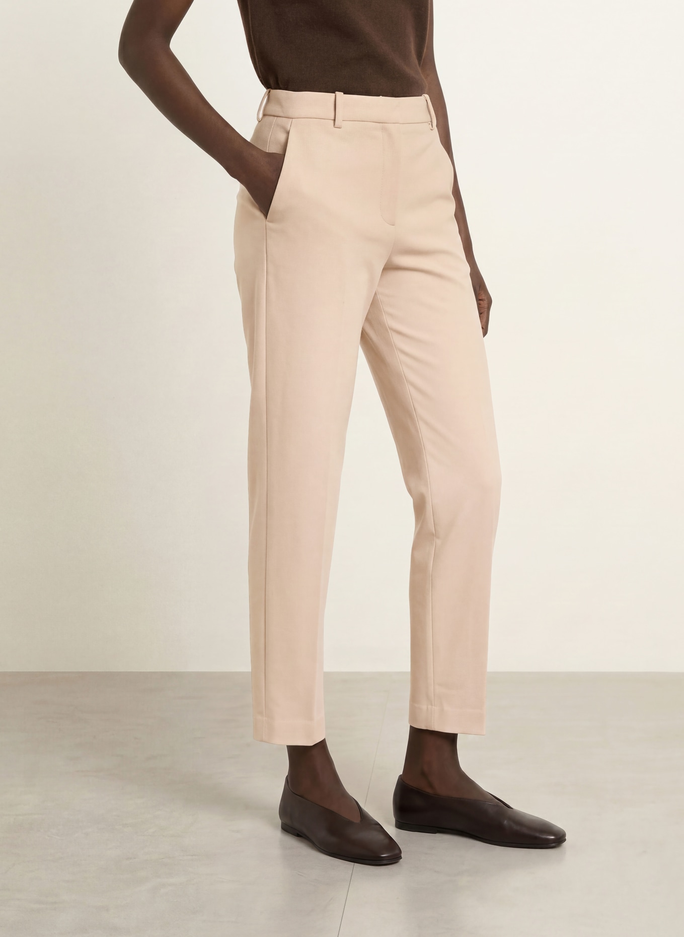 CIRCOLO 1901 7/8 broek van jersey: BEIGE