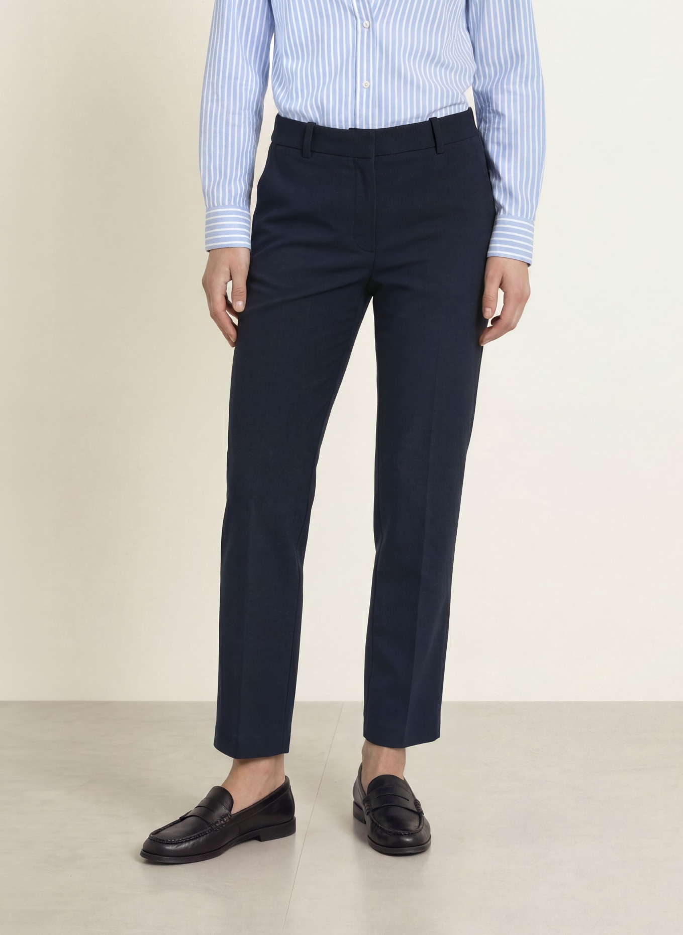 CIRCOLO 1901 7/8-length trousers made from jersey: DARK BLUE