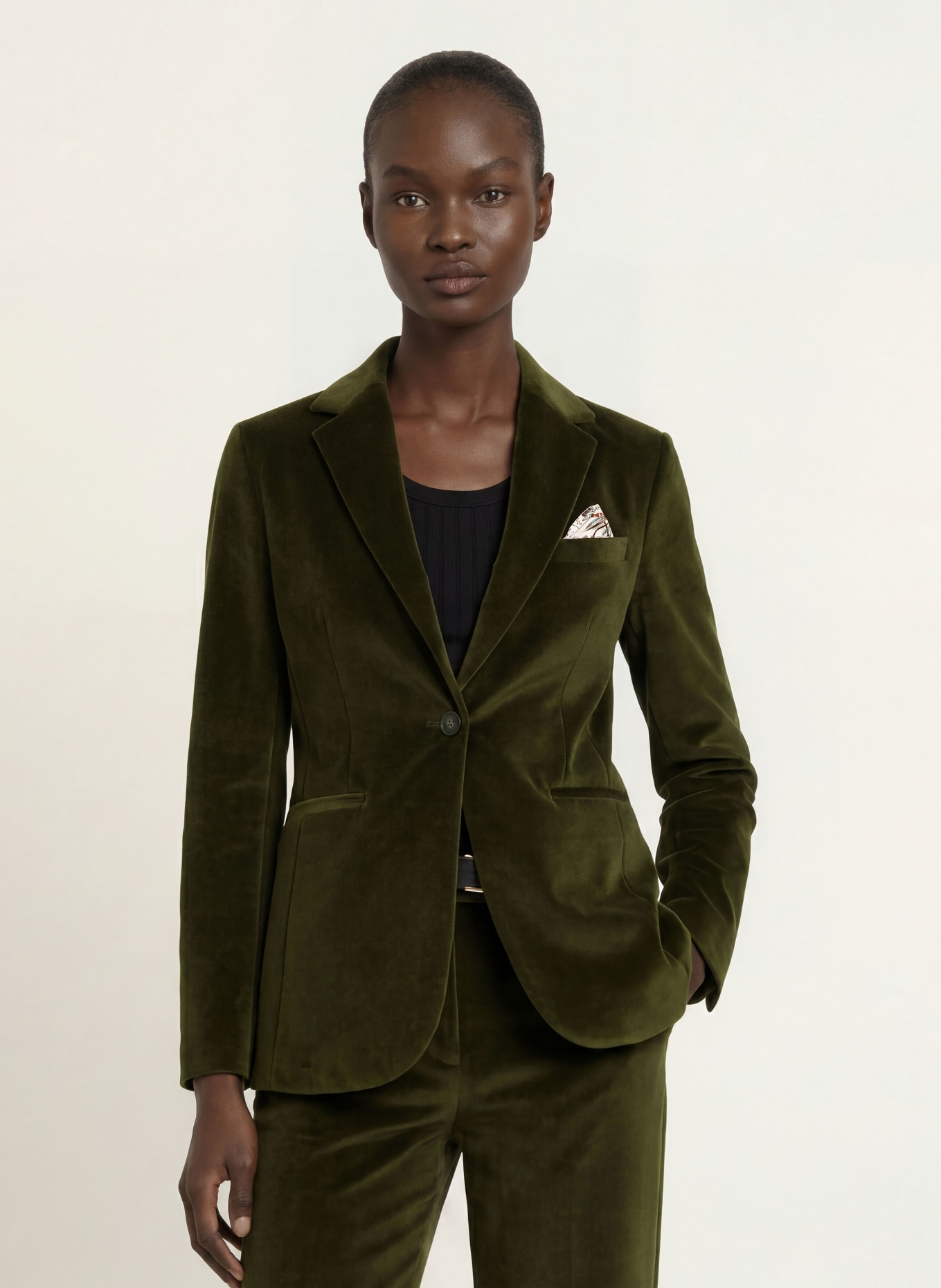 CIRCOLO 1901 Velvet Blazer: DARK GREEN