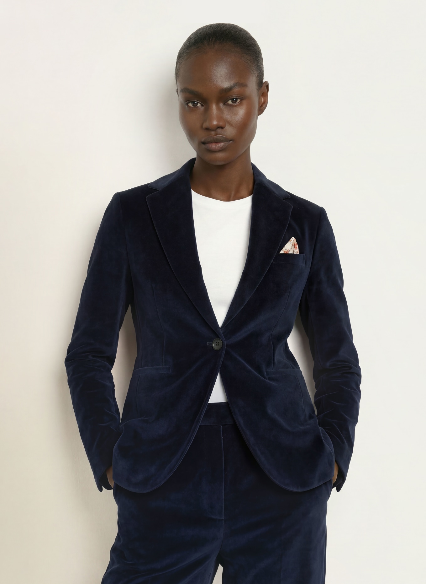 CIRCOLO 1901 Velvet Blazer: DARK BLUE