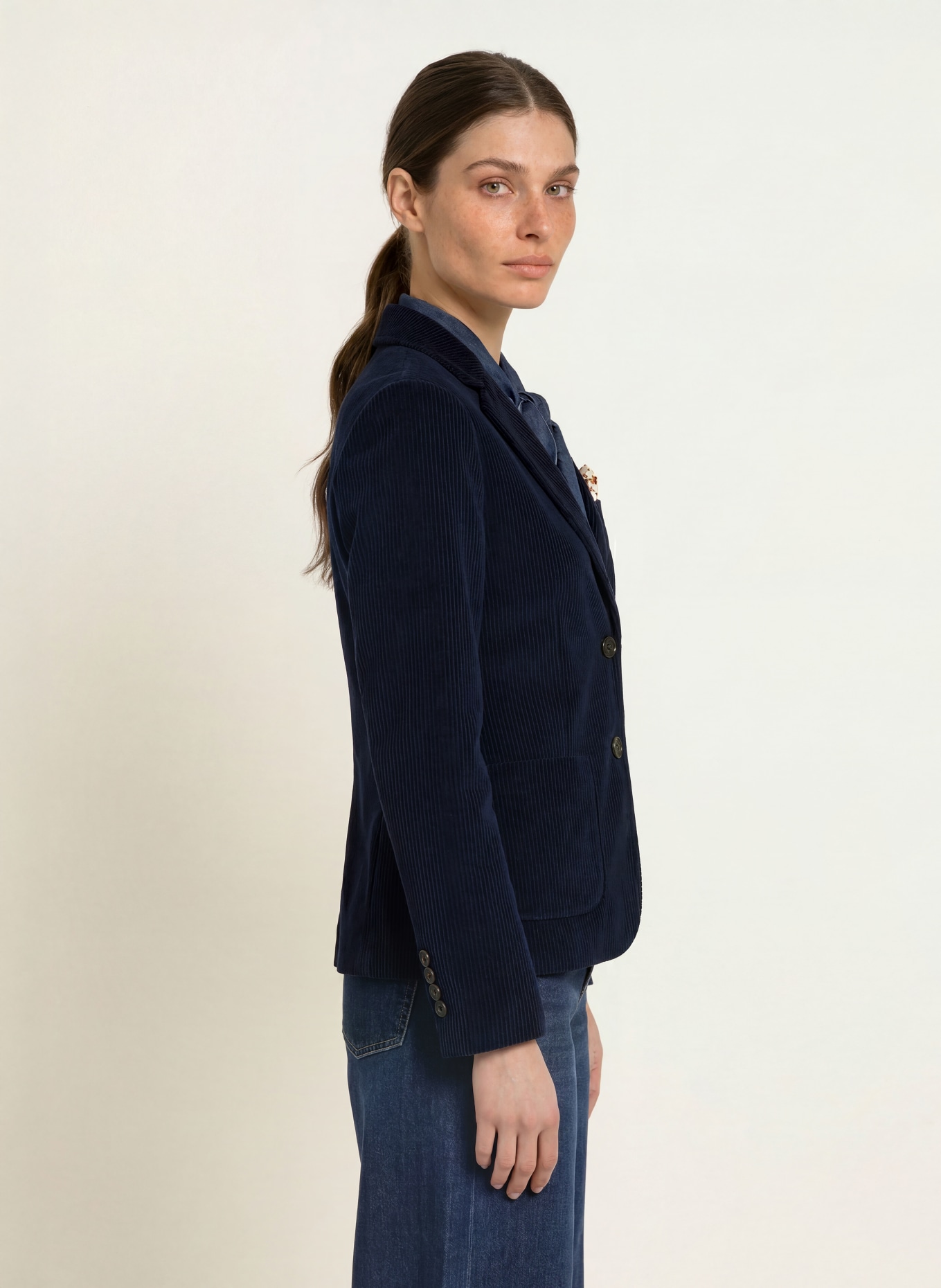 CIRCOLO 1901 Corduroy blazer: DARK BLUE