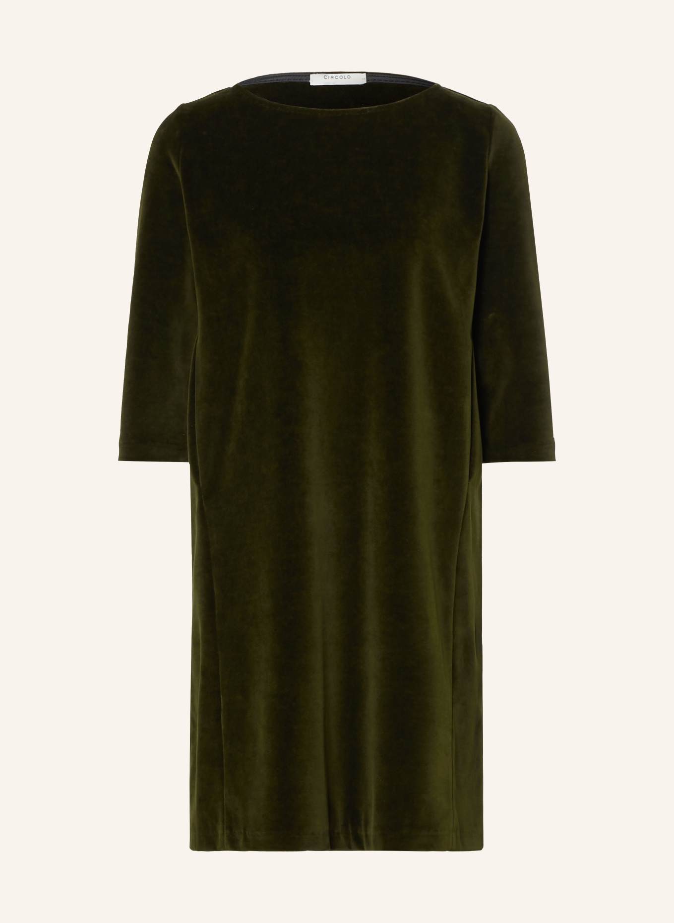 CIRCOLO 1901 Velvet dress with 3/4 sleeves: DARK GREEN