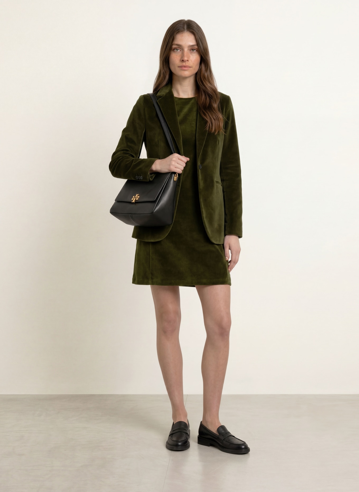 CIRCOLO 1901 Velvet dress with 3/4 sleeves: DARK GREEN