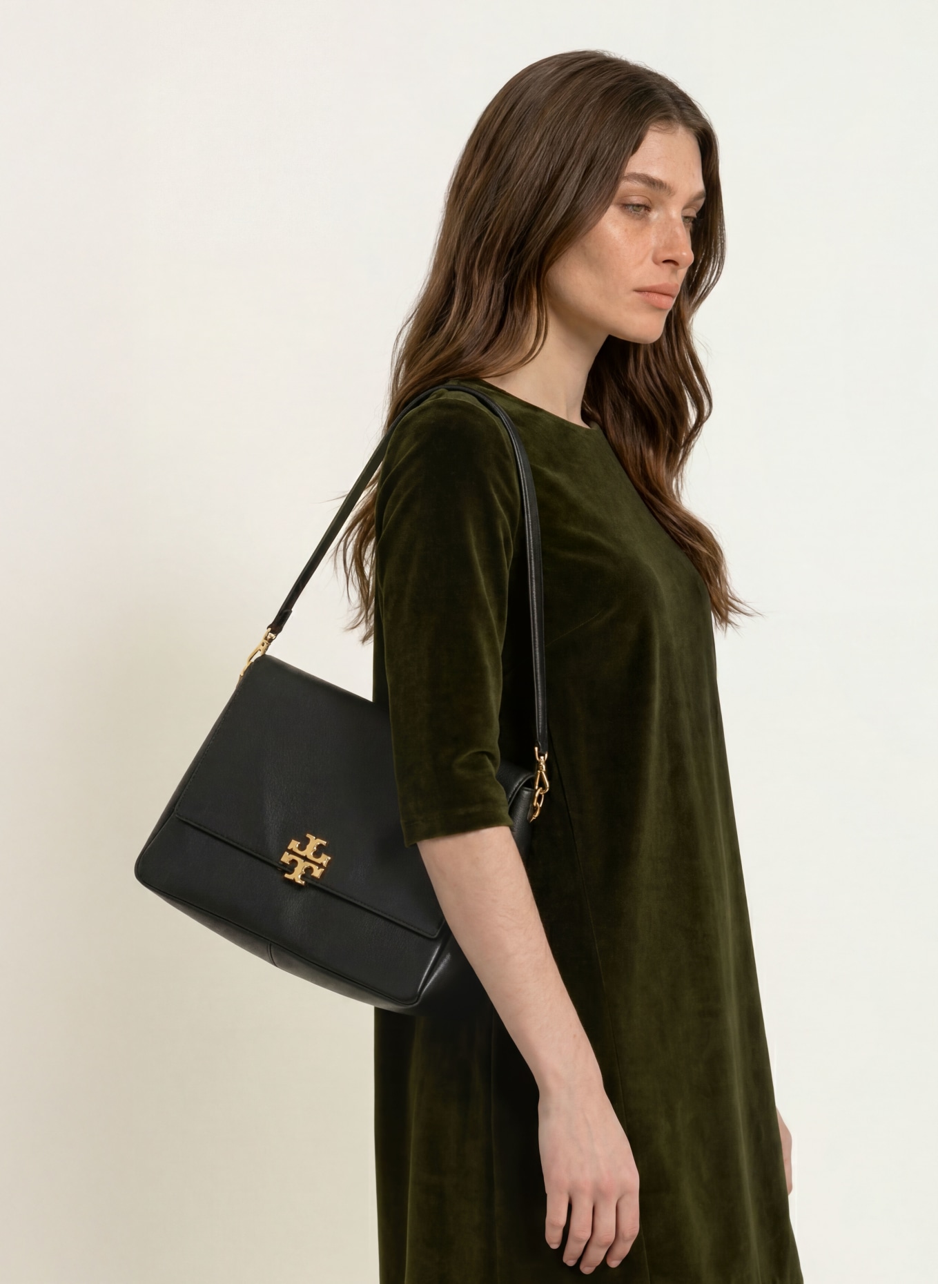 CIRCOLO 1901 Velvet dress with 3/4 sleeves: DARK GREEN