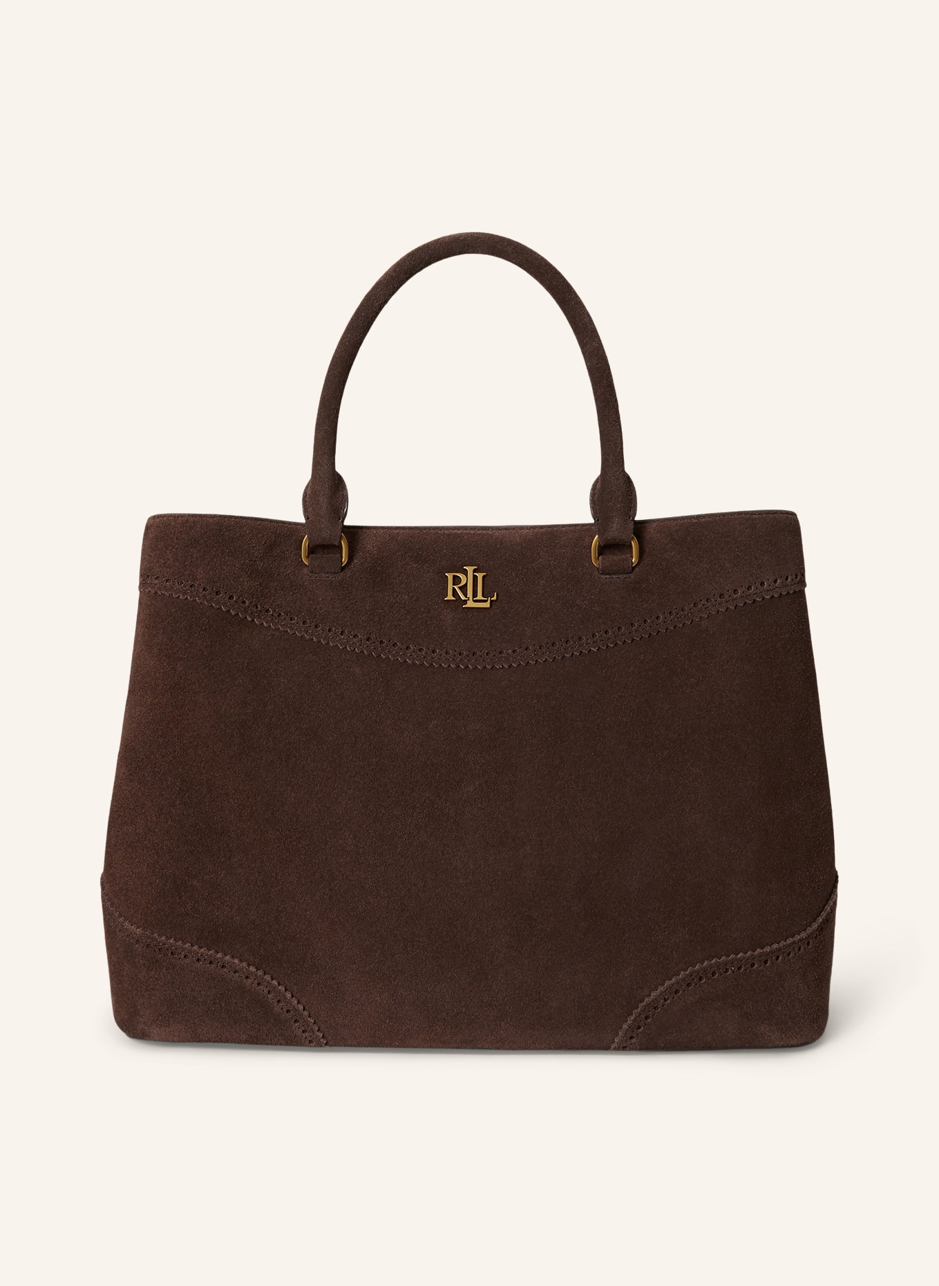 LAUREN RALPH LAUREN Shopper MARCY: TMAVĚ HNĚDÁ / ZLATÁ