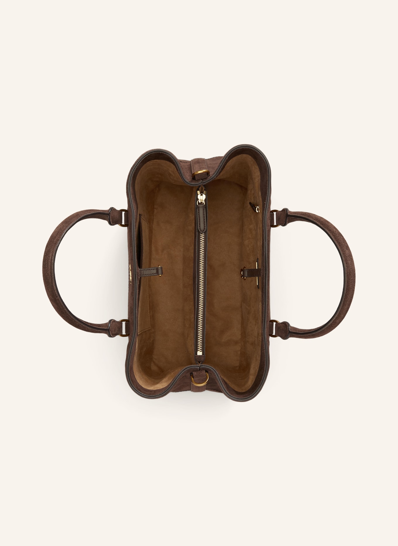 LAUREN RALPH LAUREN Shopper MARCY: TMAVĚ HNĚDÁ / ZLATÁ