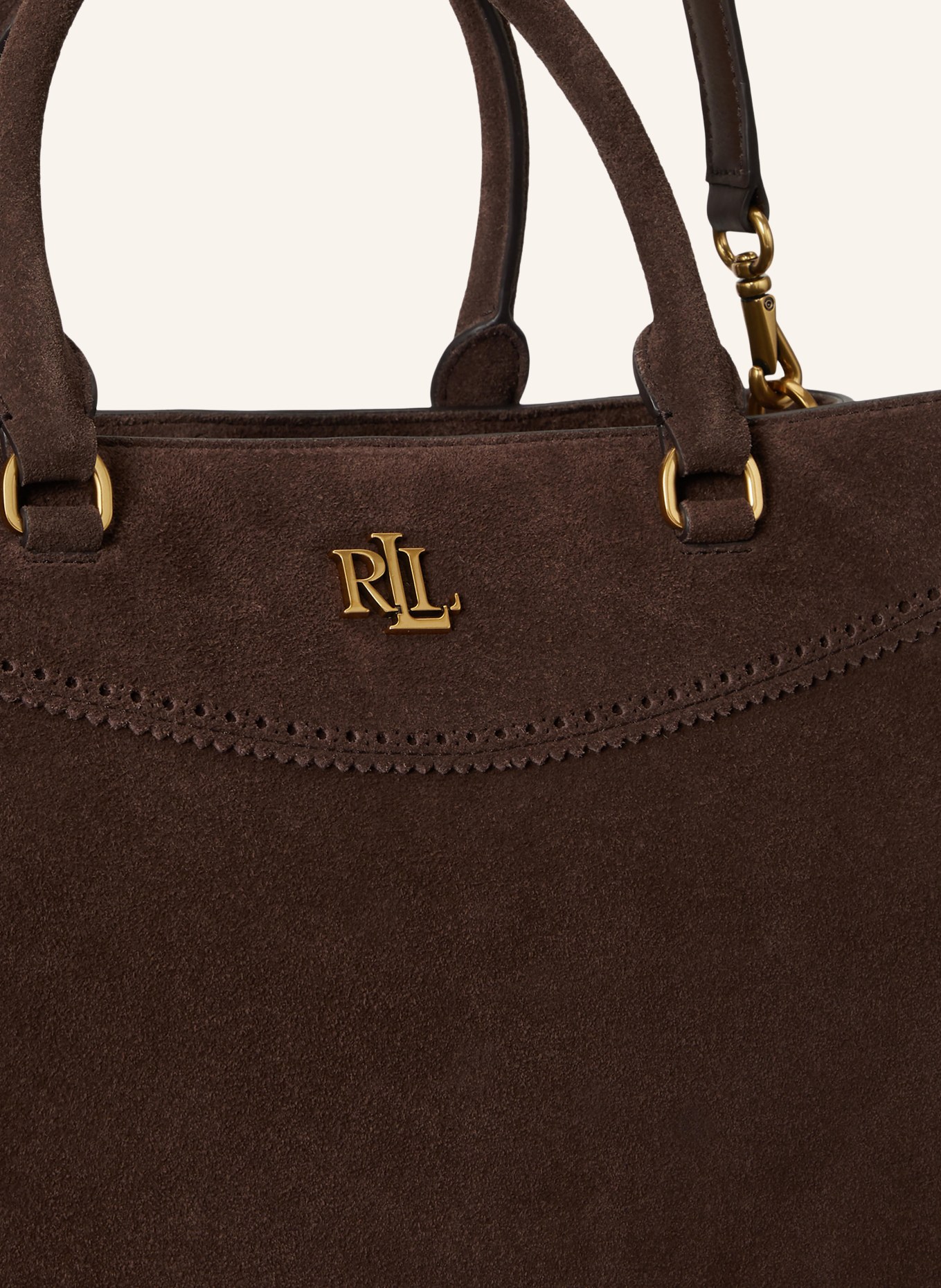 LAUREN RALPH LAUREN Shopper MARCY: TMAVĚ HNĚDÁ / ZLATÁ